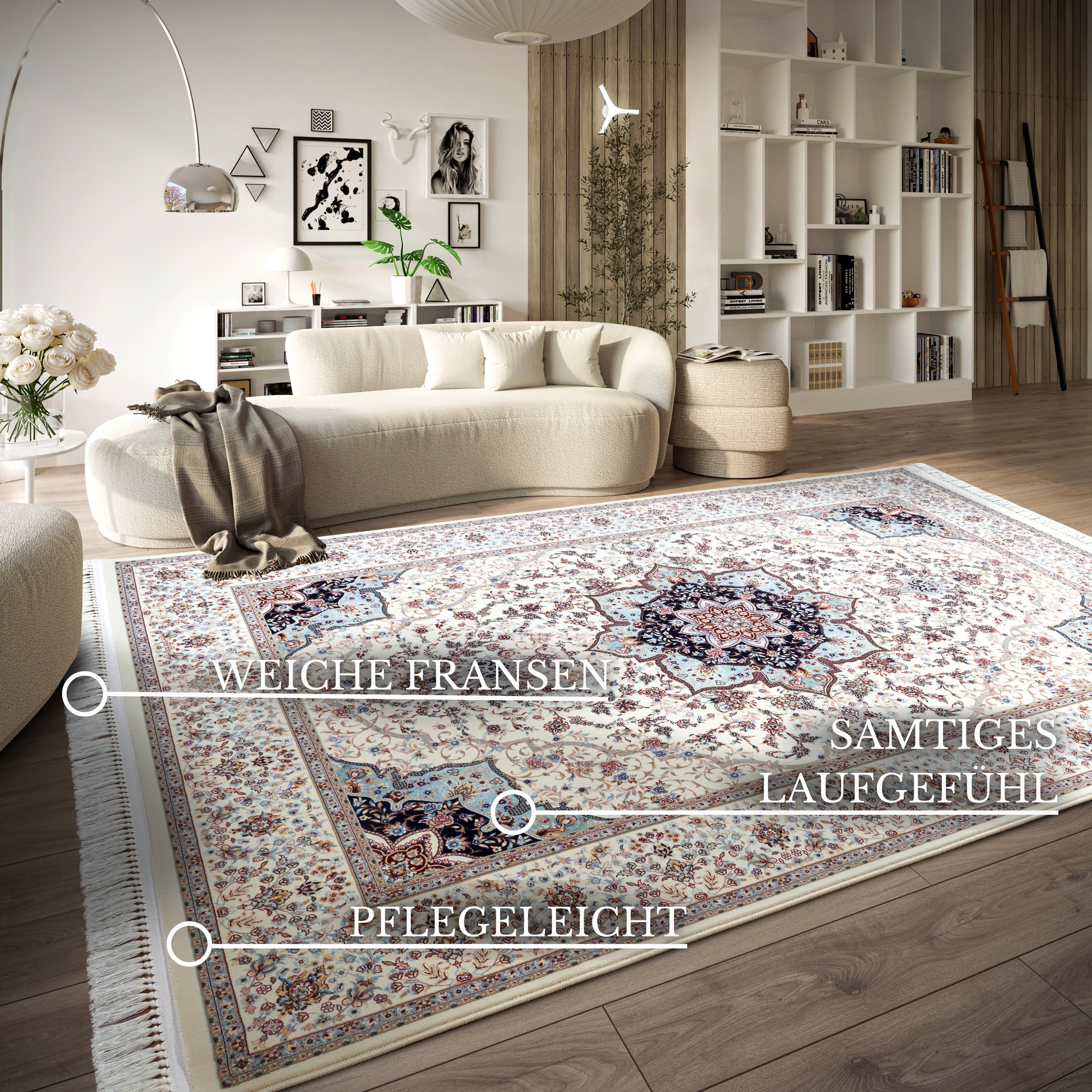 VILLEROY & BOCH 106125 ORIENTALSK TÆPPE, ETIENNE BLÅ-CREME