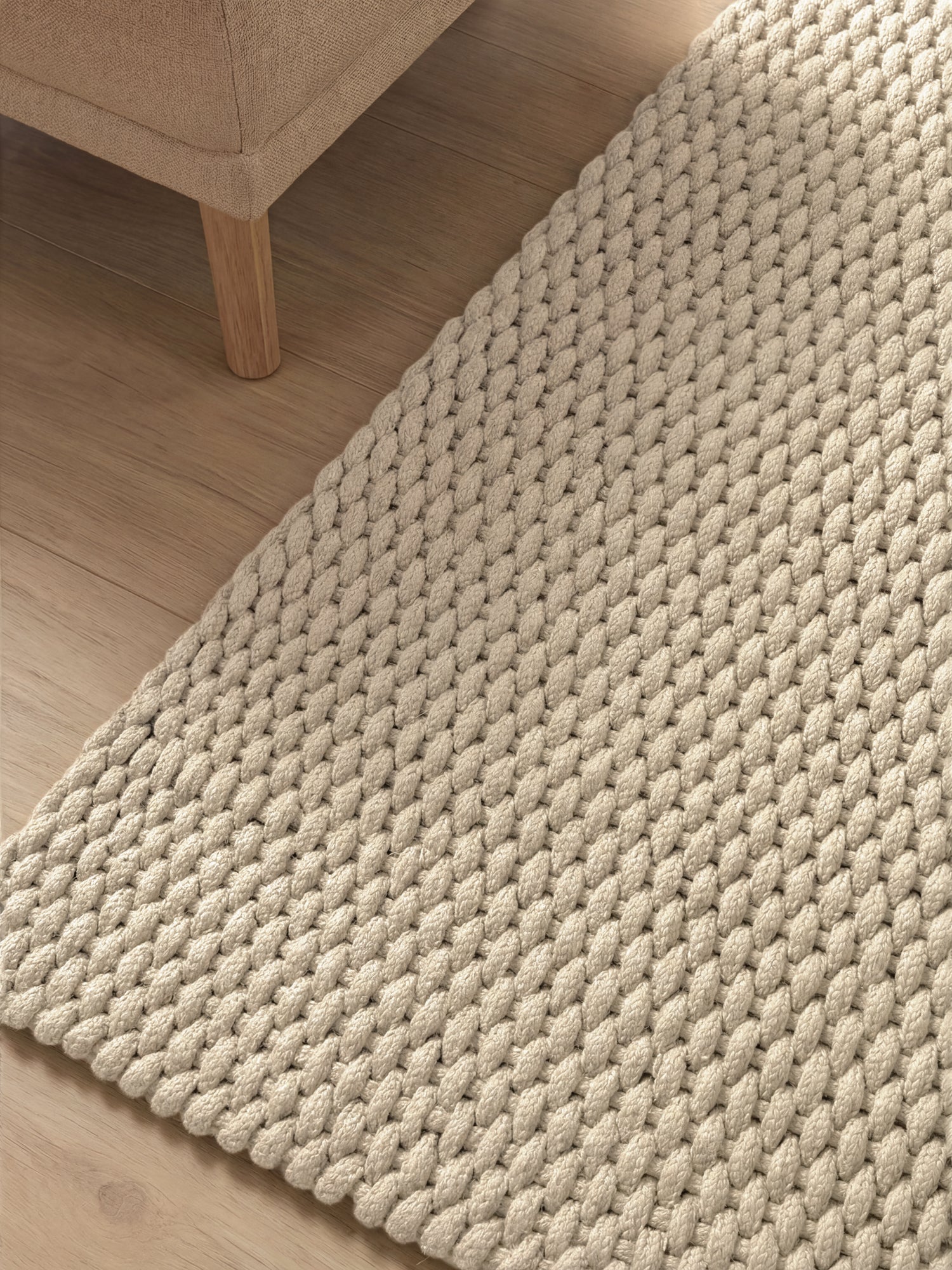 TED BAKER SOUTHWARK IND- OG UDENDØRS TÆPPE, ROPE CREME