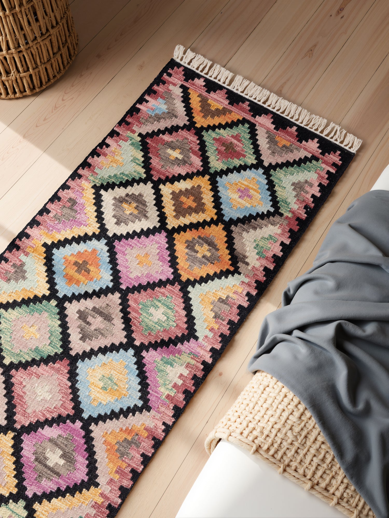 HANSE HOME KAMAL - AFGHANSK KELIM TÆPPE, 106239 SORT-MULTI