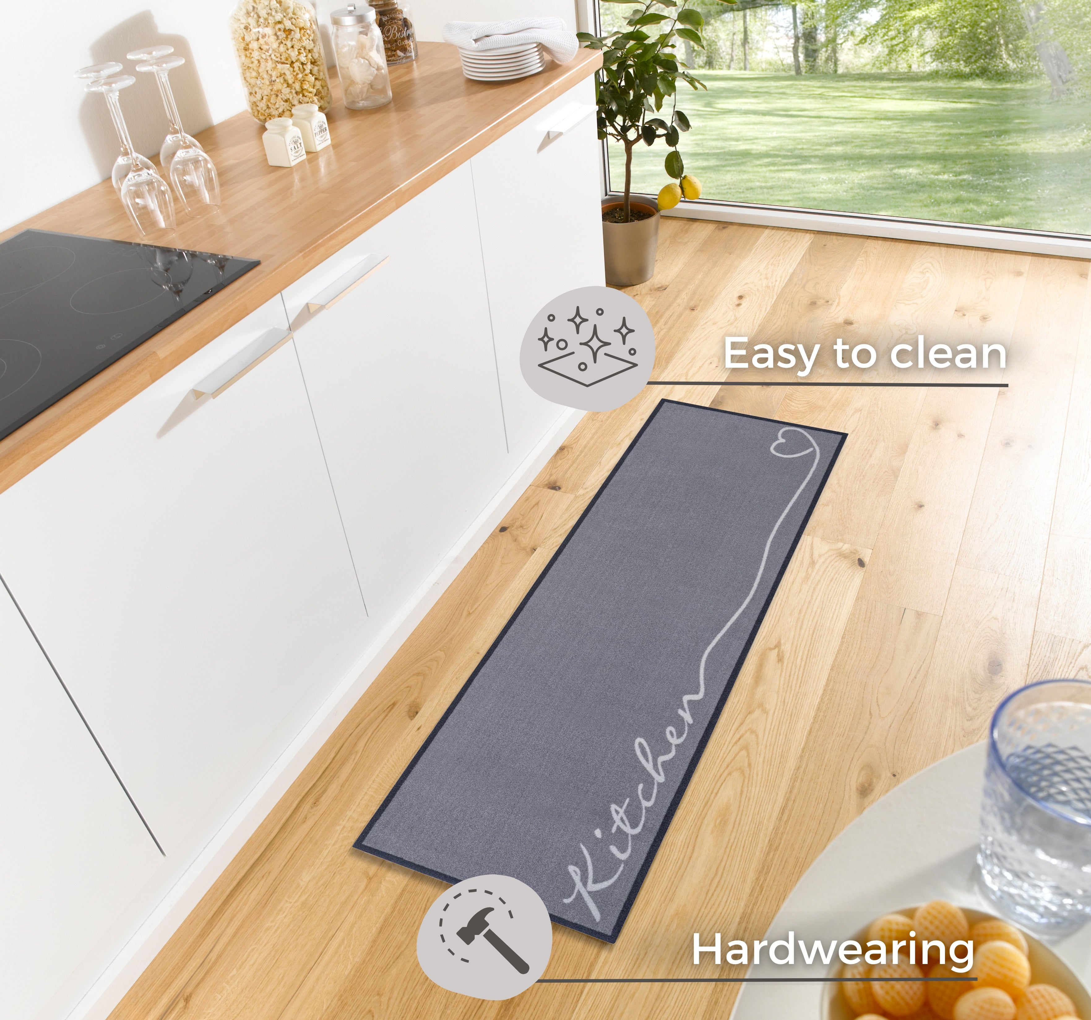 HANSE HOME COOK&CLEAN VASKBAR KØKKENLØBER, 105393 GRÅ