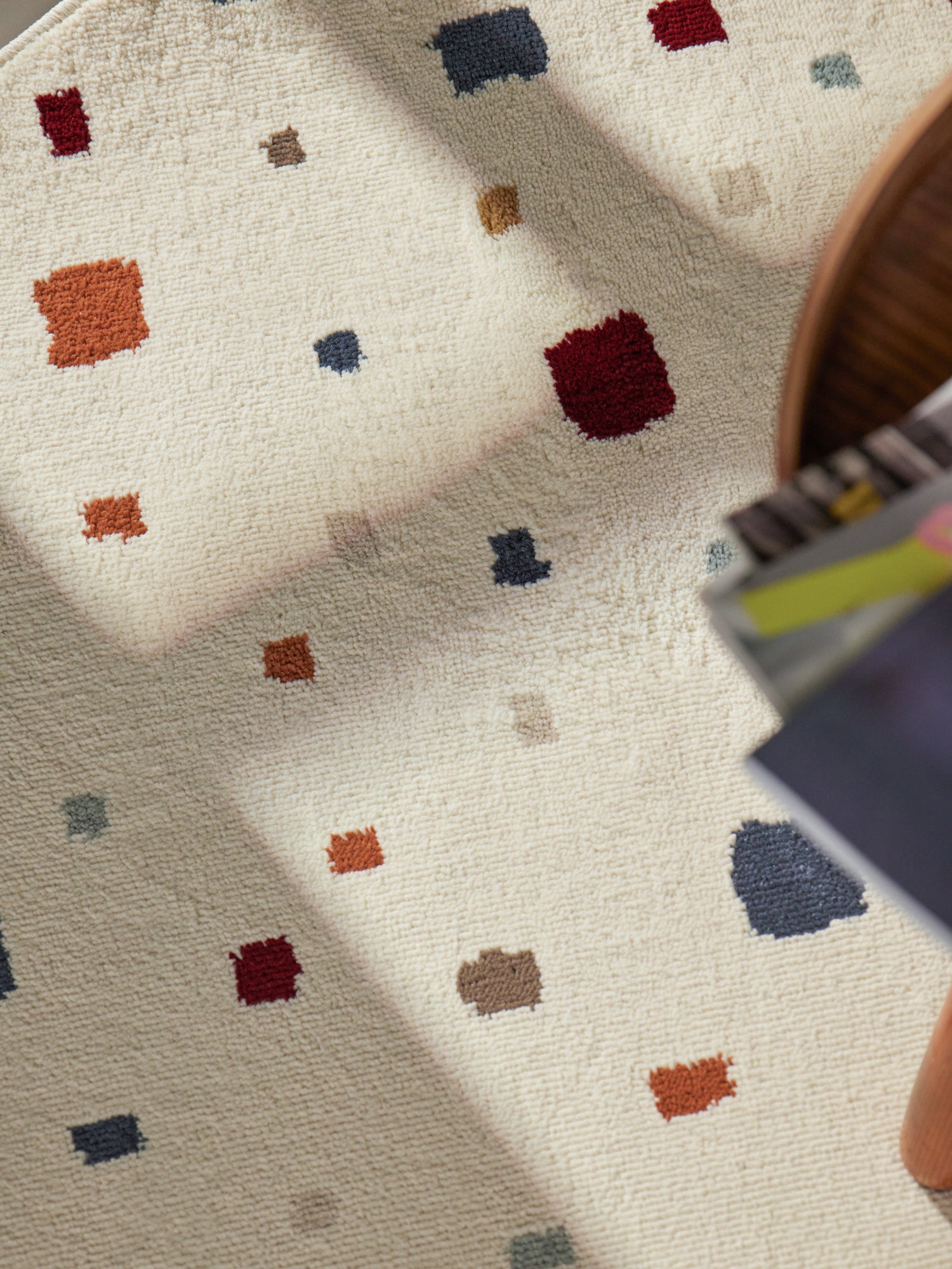 EVENTYR BØRNETÆPPE FUNNY SQUARES, CREME MULTI