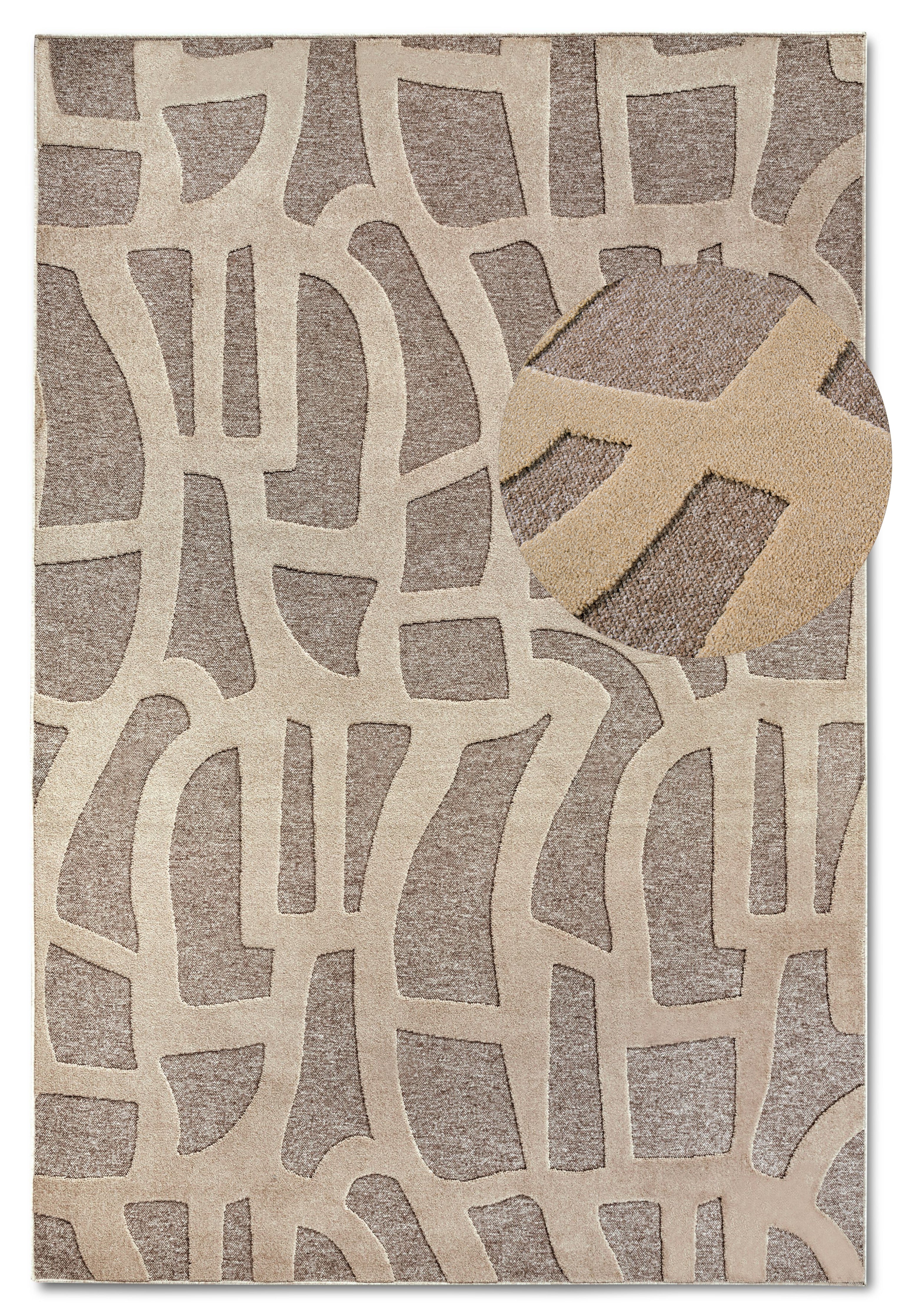 VILLEROY & BOCH 106142 HØJ-LAV LUV TÆPPE, THERESE NATURAL GRÅ-BEIGE