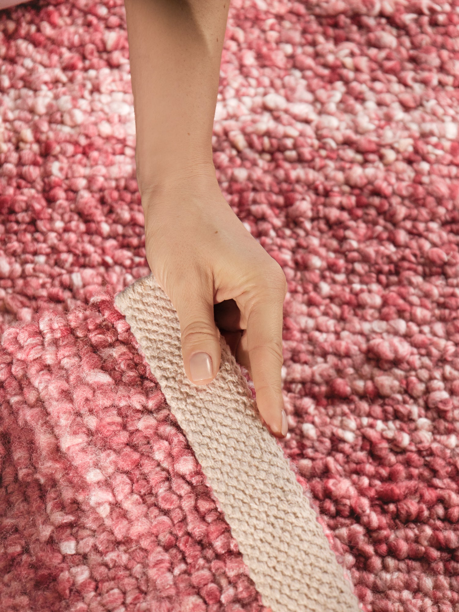 TED BAKER NOTTING HILL SOFT BOUCLE KORTLUVET TÆPPE, PORTOBELLO MØRK ROSA