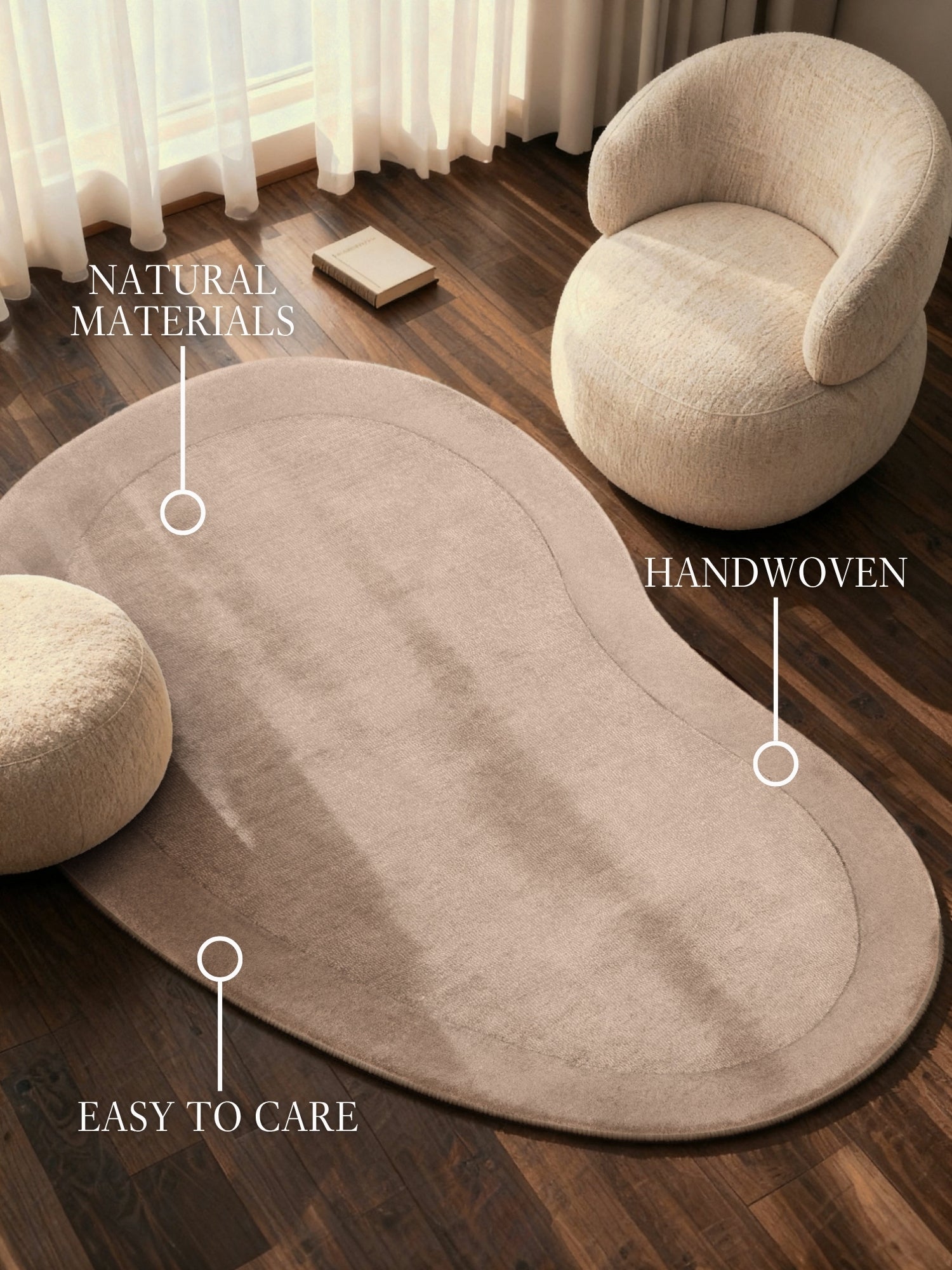 VILLEROY & BOCH 1812 ULDTÆPPE - ORGANISK FORM KARI, NATURLIG-BEIGE
