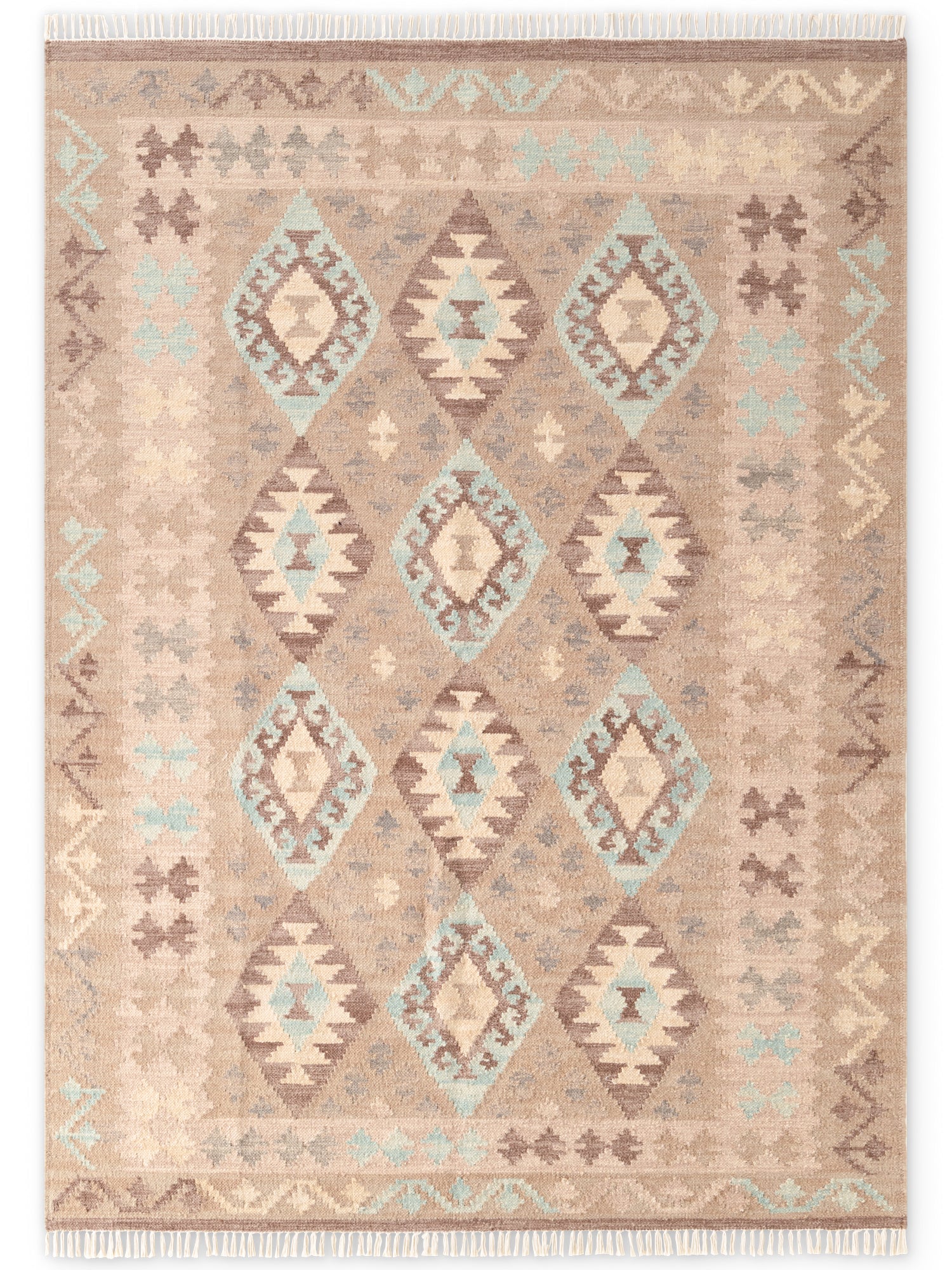 HANSE HOME KAMAL - AFGHANSK KELIM TÆPPE, 106243 LYSEBLÅ