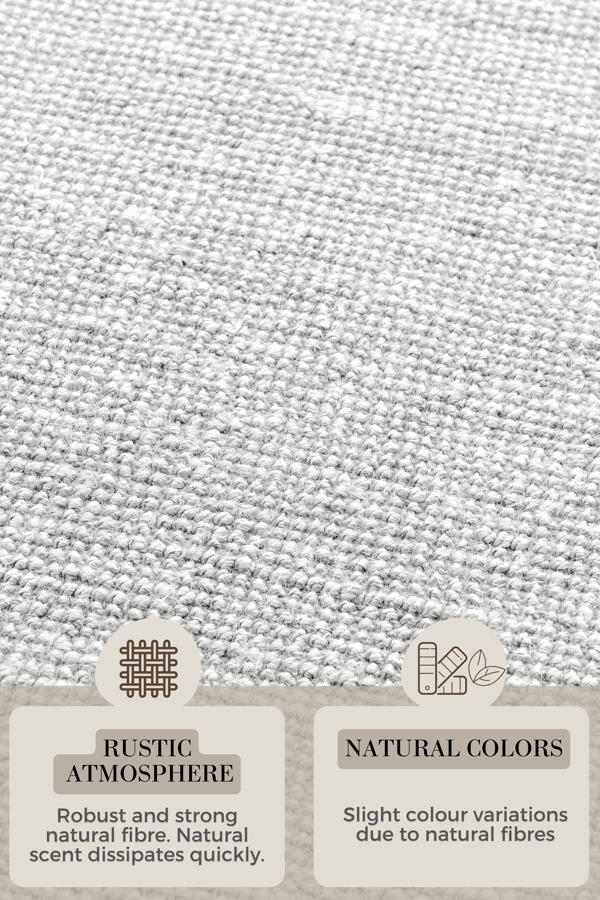 BOUCLE JUTE TÆPPE JAIPUR, HVID