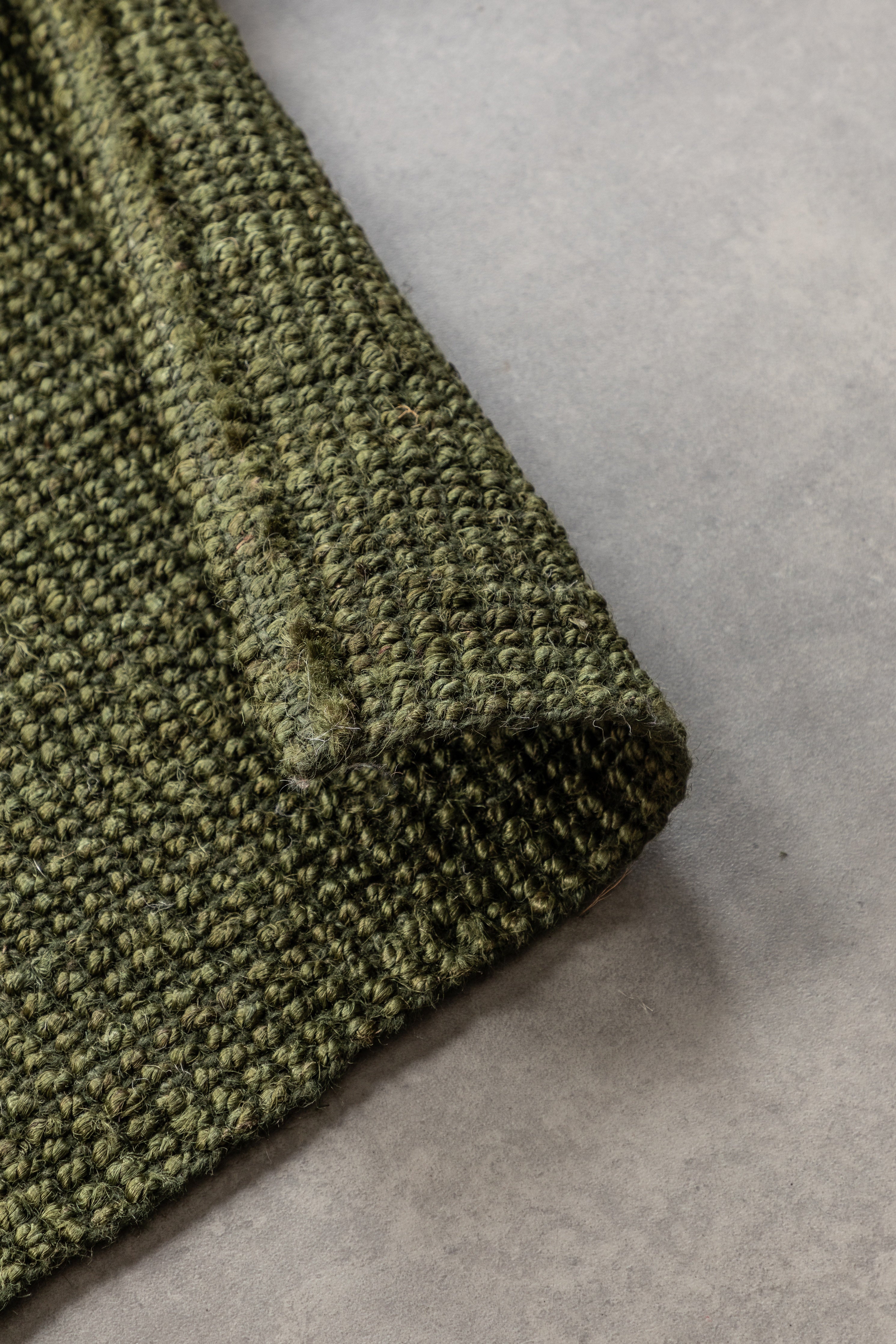 BOUCLE JUTE TÆPPE, JUNGLE GRØN - 105977