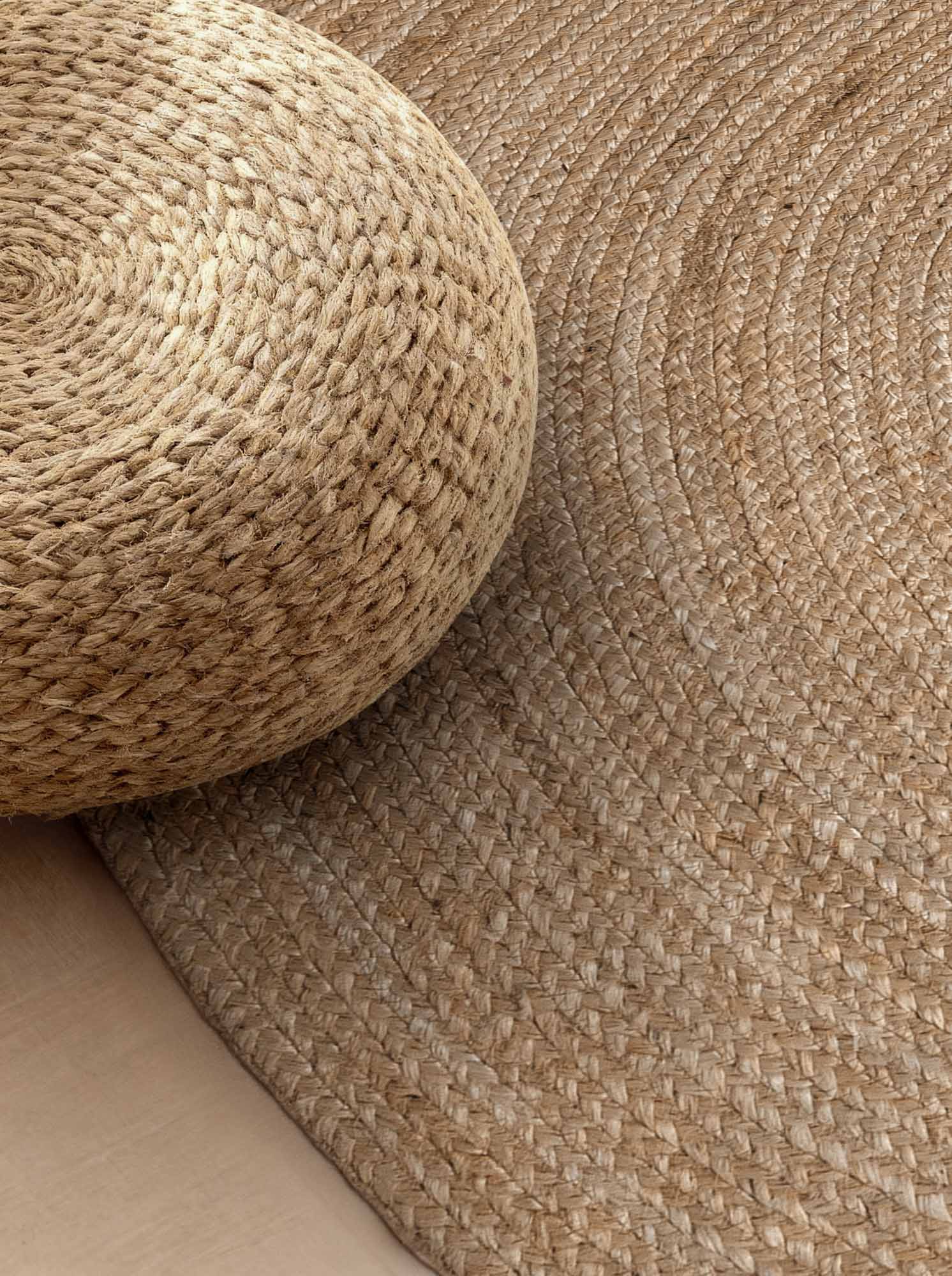 JUTE FLETET TÆPPE RANGPUR OVAL, NATURLIG GRÅBRUN