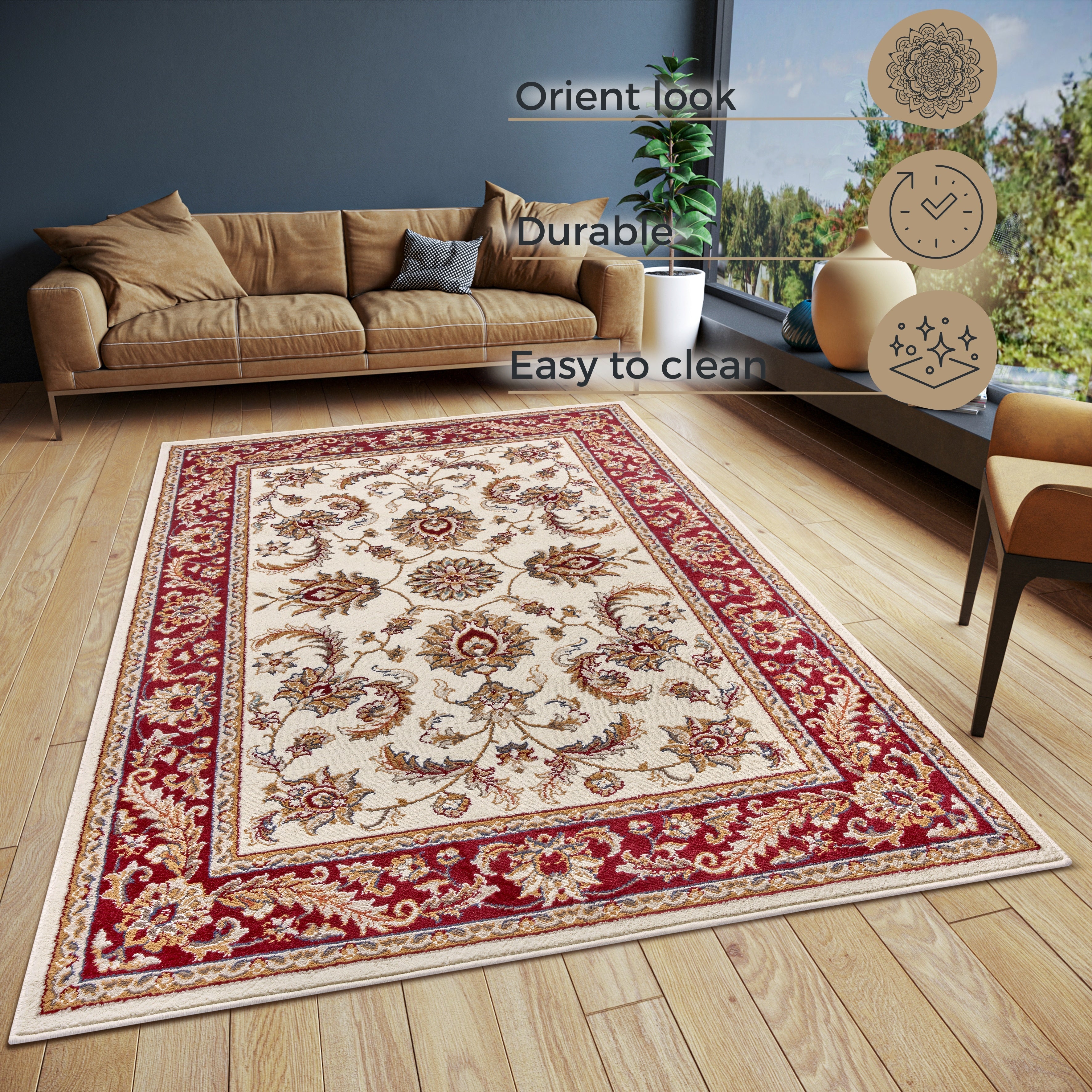 LUXOR TÆPPE CREME-RØD 105643