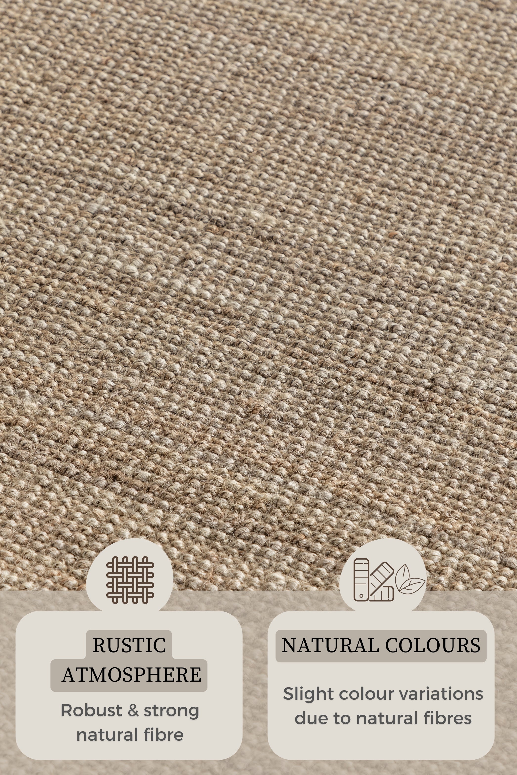 BOUCLE JUTE TÆPPE, GRÅ BRUN - 105975