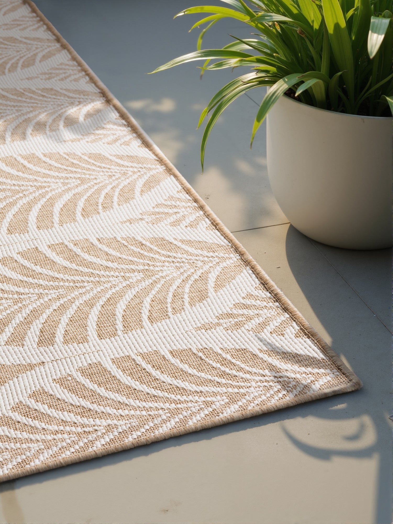 HANSE HOME DUORO - VENDBART UDENDØRS TÆPPE, JUTE-HVID 106247