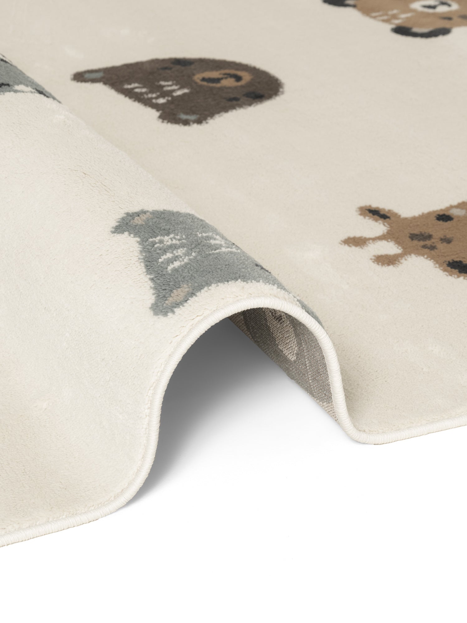 EVENTYR BØRNETÆPPE TINY ZOO, CREME MULTI