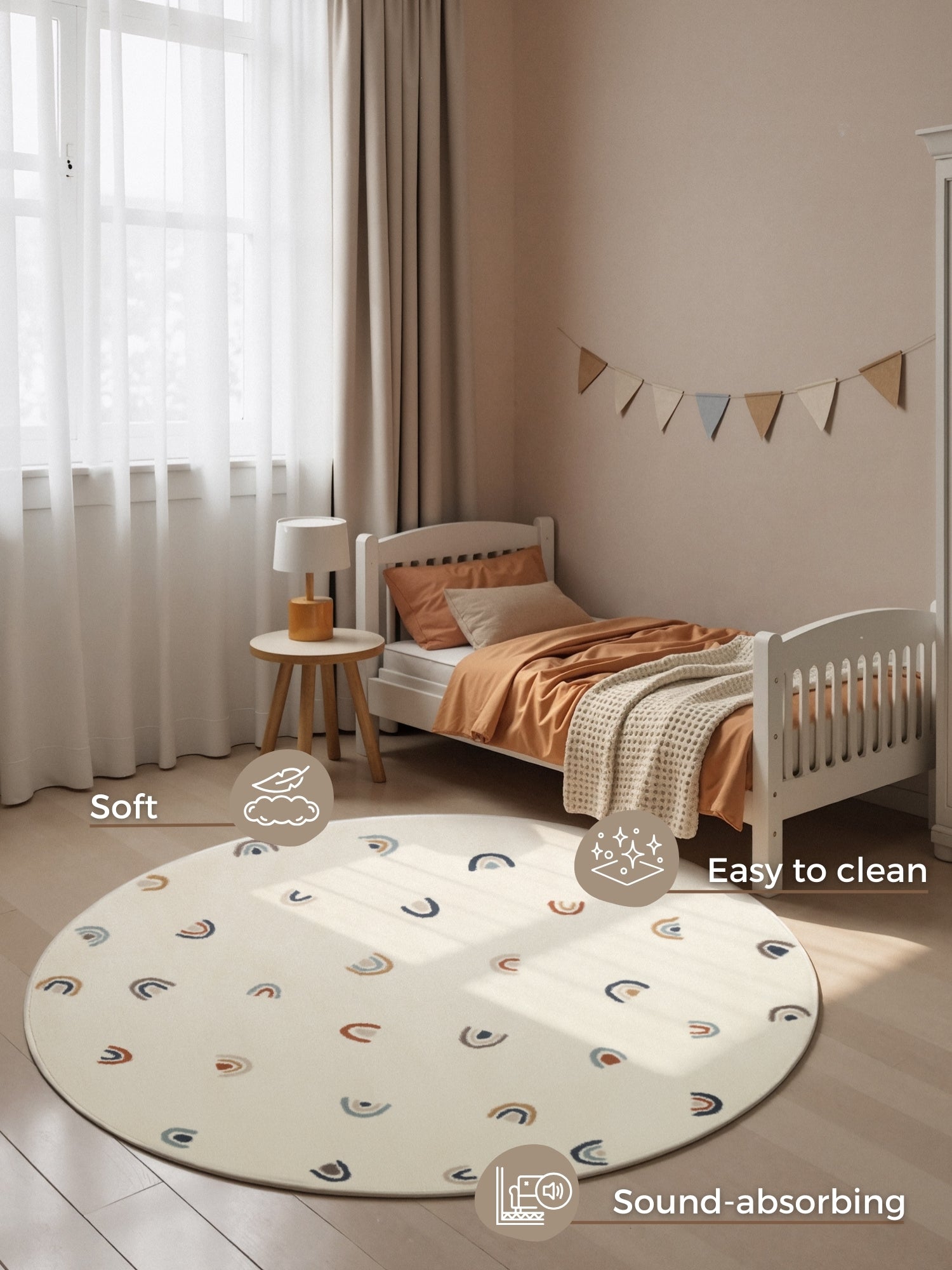 EVENTYR BØRNETÆPPE RAVI, CREME MULTI