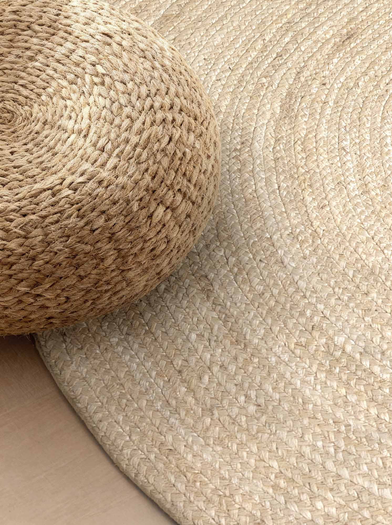 JUTE FLETTET TÆPPE RANGPUR OVAL, NATURLIG-ELFENBEN
