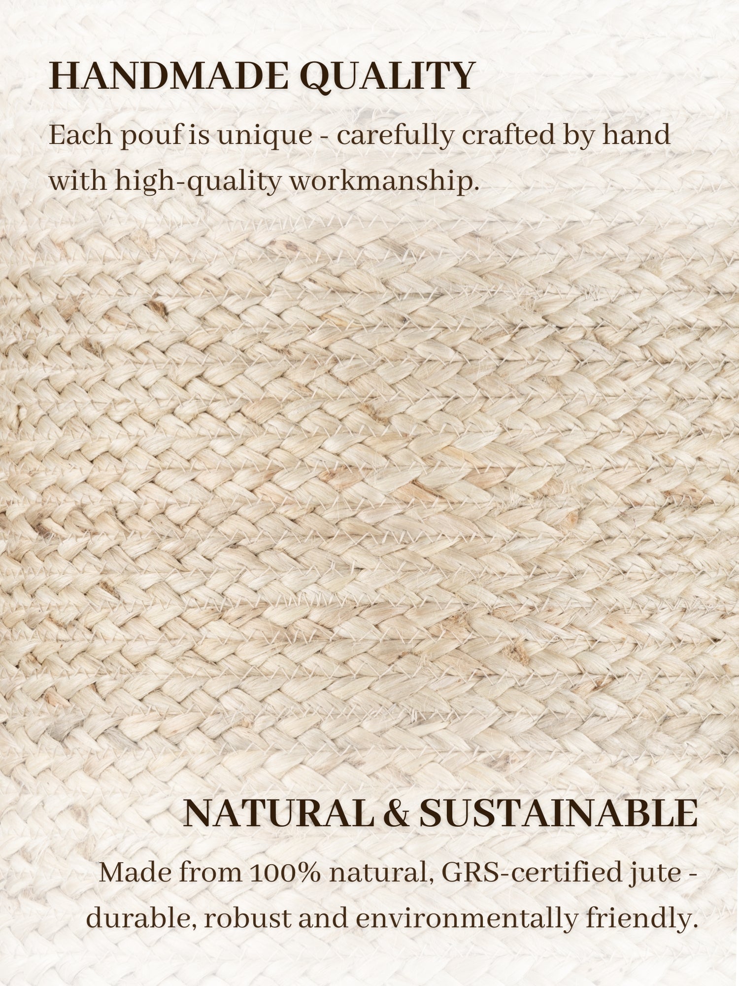 JUTZA JUTE PUF, 106236 NATURLIG ELFENBEN
