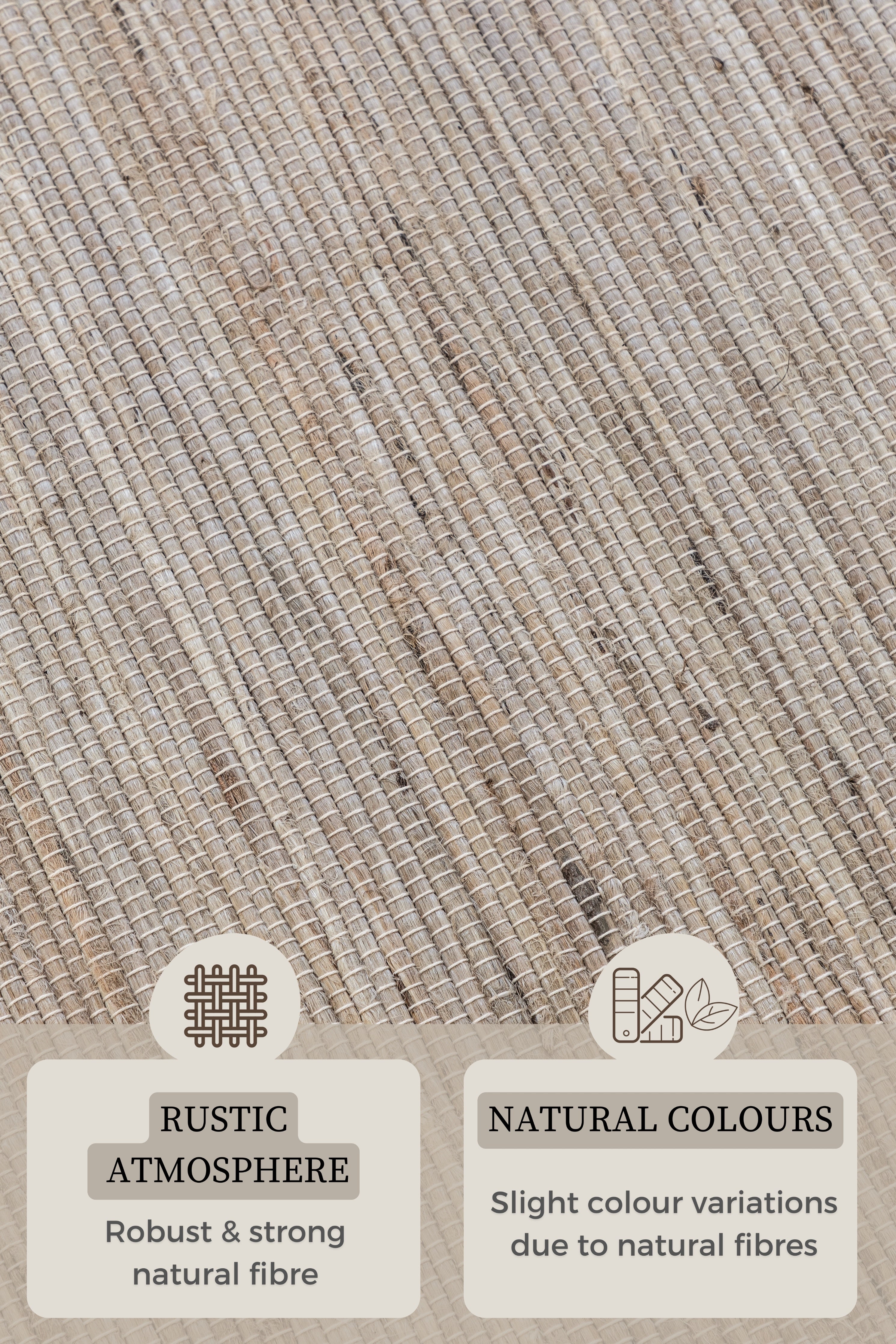 HANDLOOM JUTE TÆPPE, GRÅ BRUN - 105962