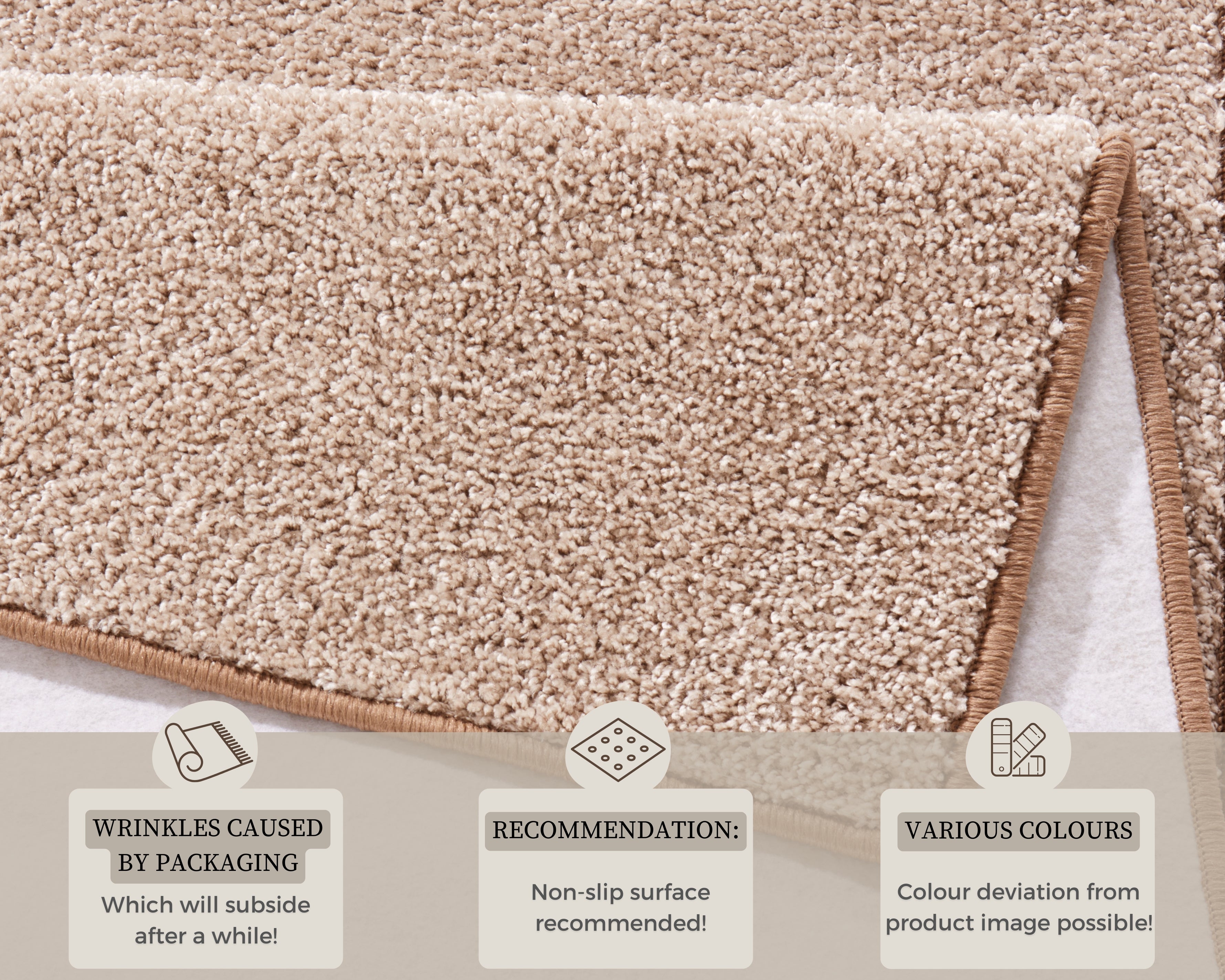 PURE TÆPPE, TAUPE/CREME 102662