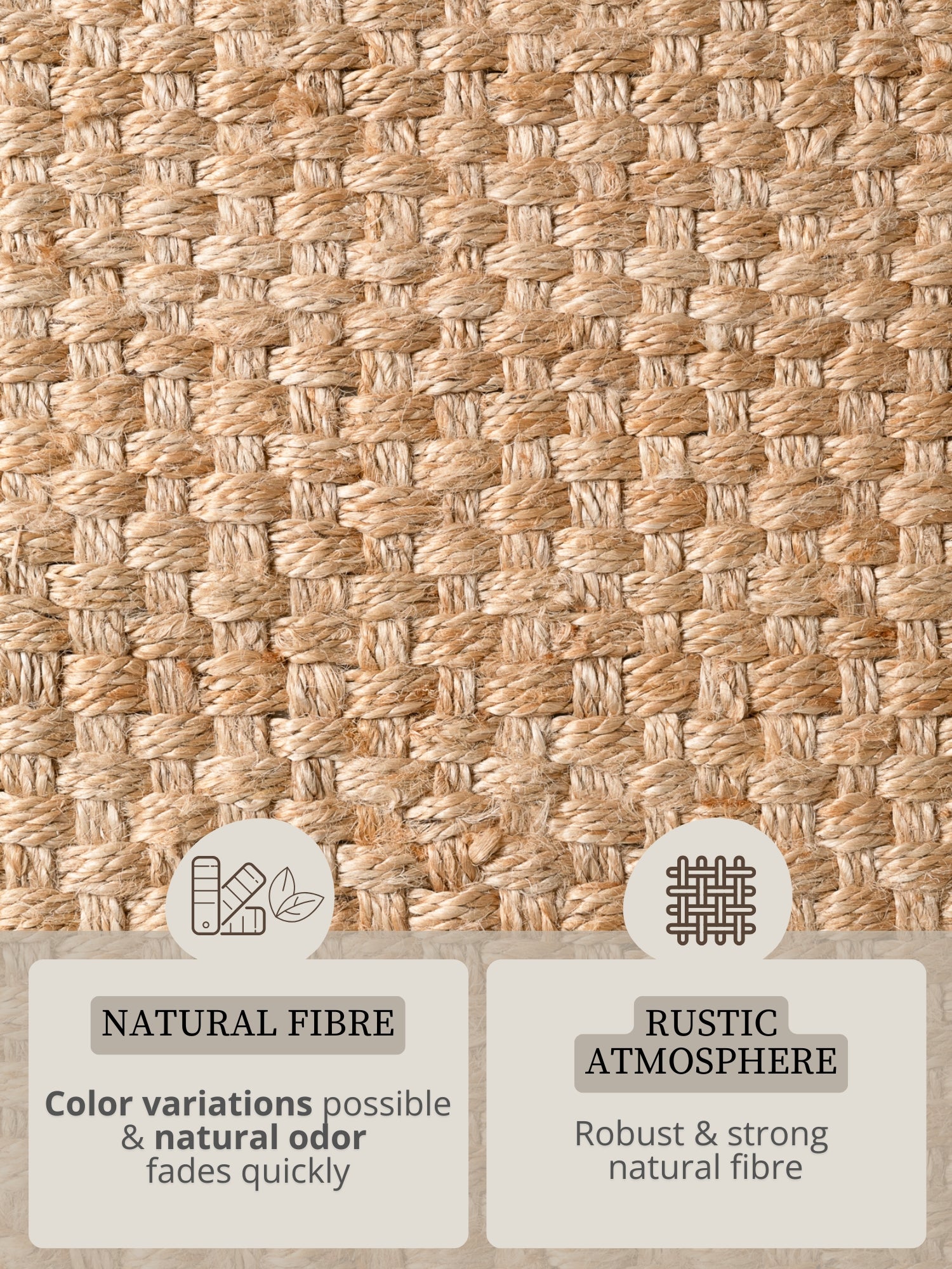 HANDLOOM JUTE TÆPPE FJORD, NATURLIG GYLDEN