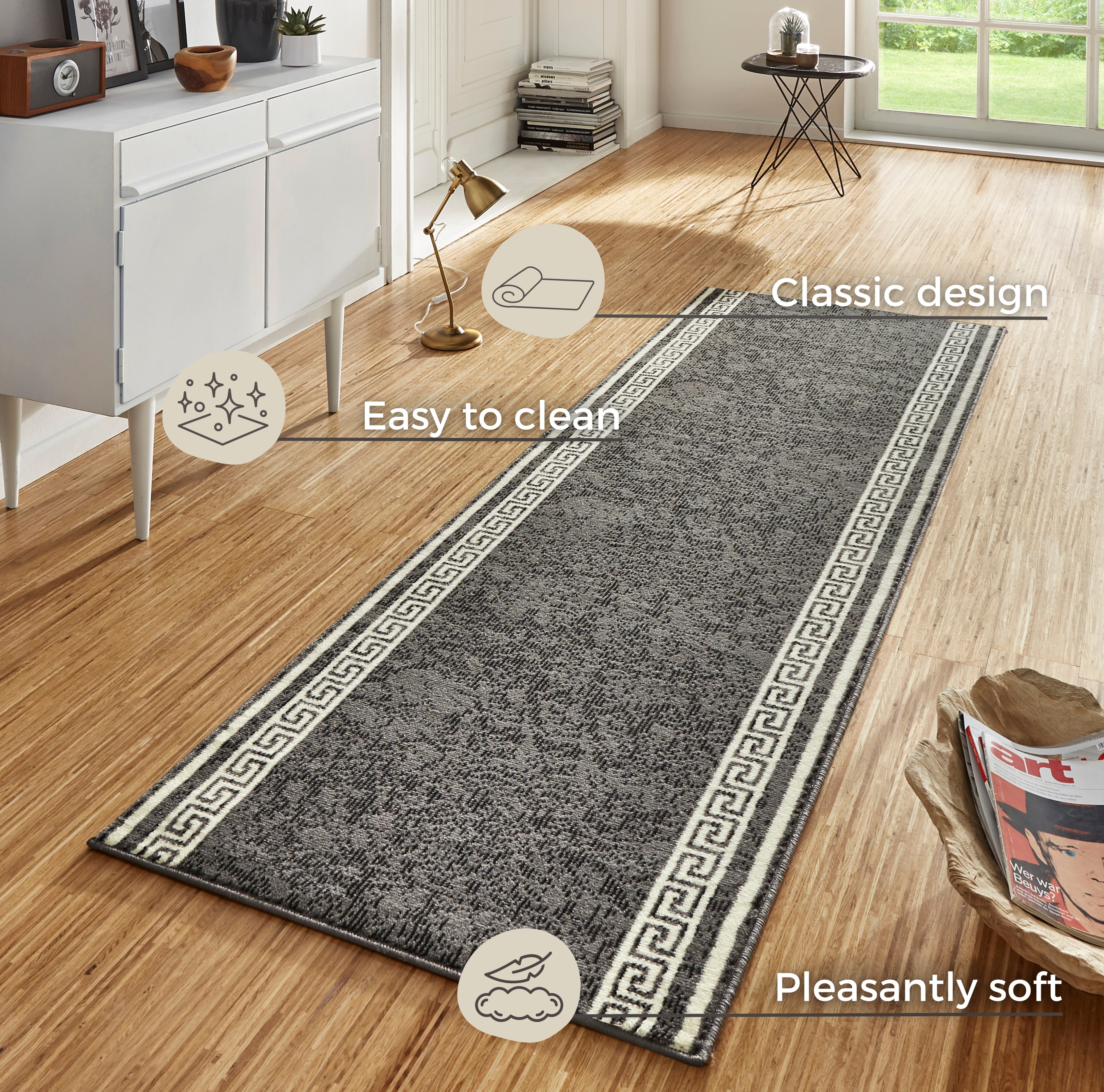 BASIC VELOURS CASA TÆPPELØBER, GRÅ 102831