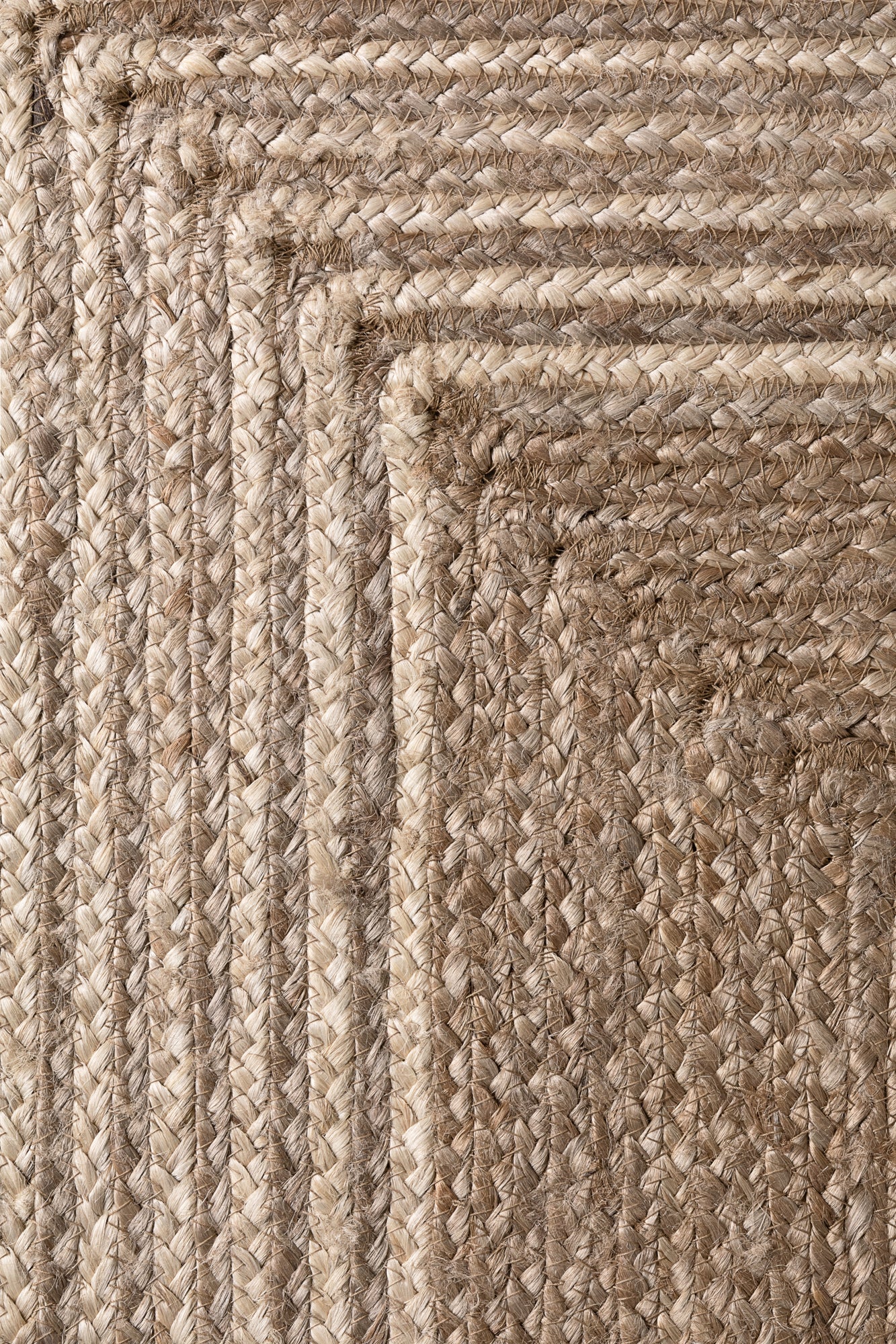 JUNO JUTE TÆPPE LINE, NATUR HVID BRUN