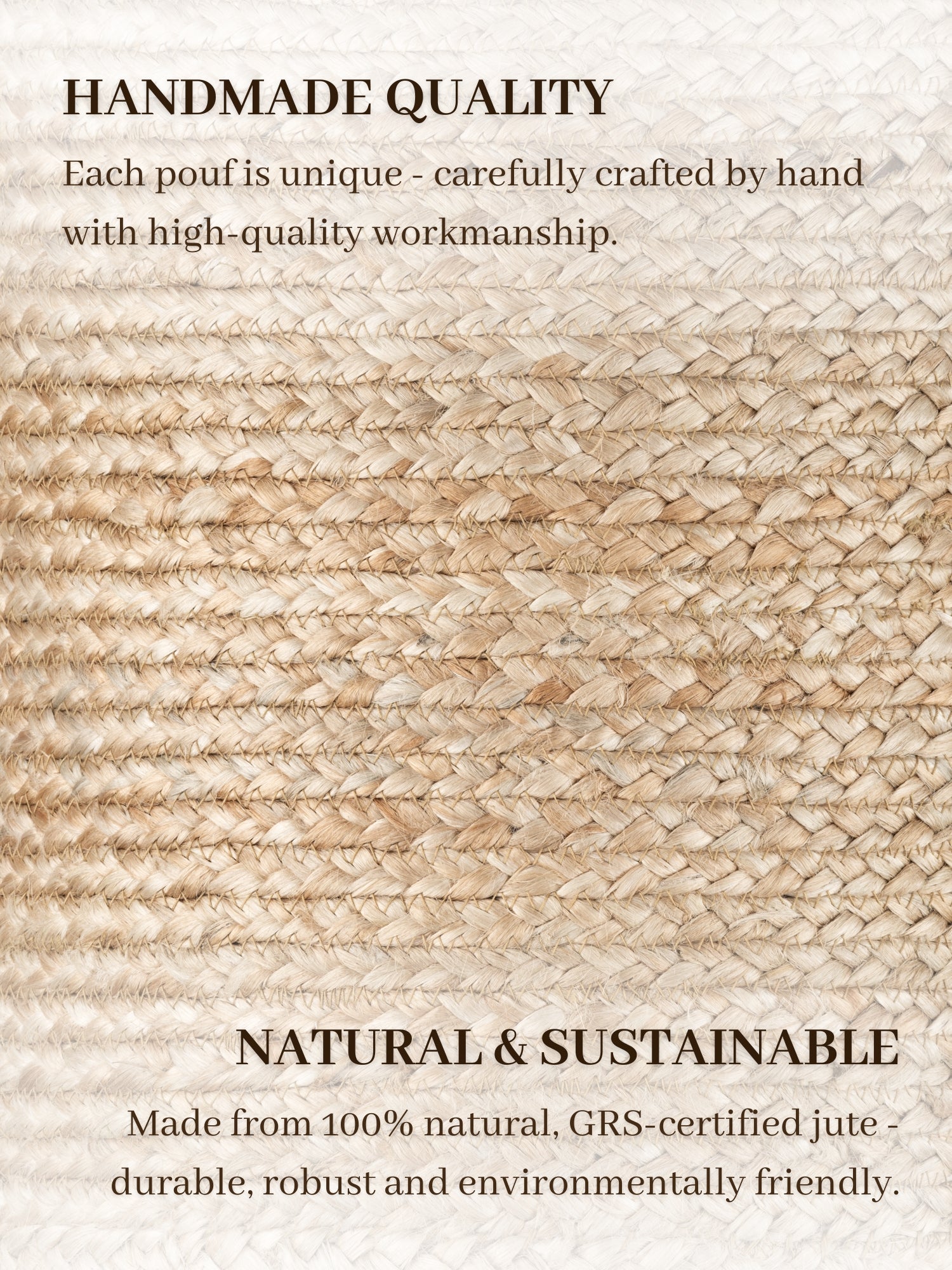 JUTZA JUTE PUF, 106234 NATURLIG GYLDEN