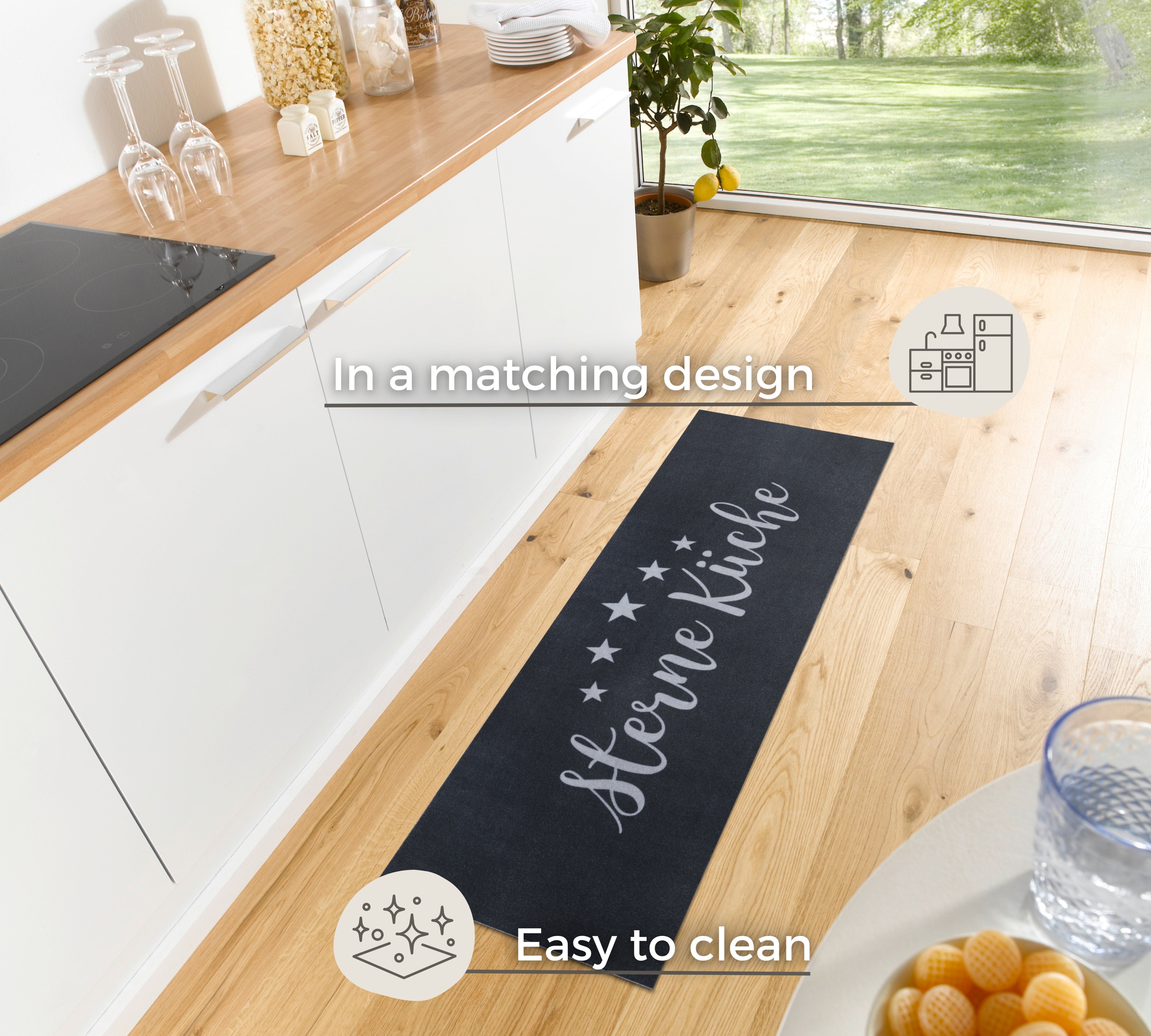HANSE HOME COOK&CLEAN STJERNE KØKKENTÆPPE 105734, STR. 50x150 CM