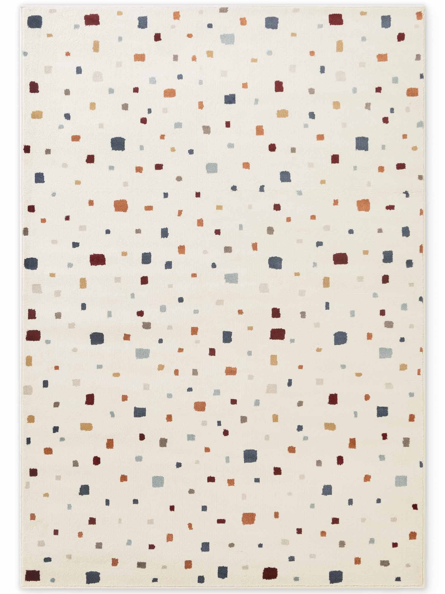 EVENTYR BØRNETÆPPE FUNNY SQUARES, CREME MULTI