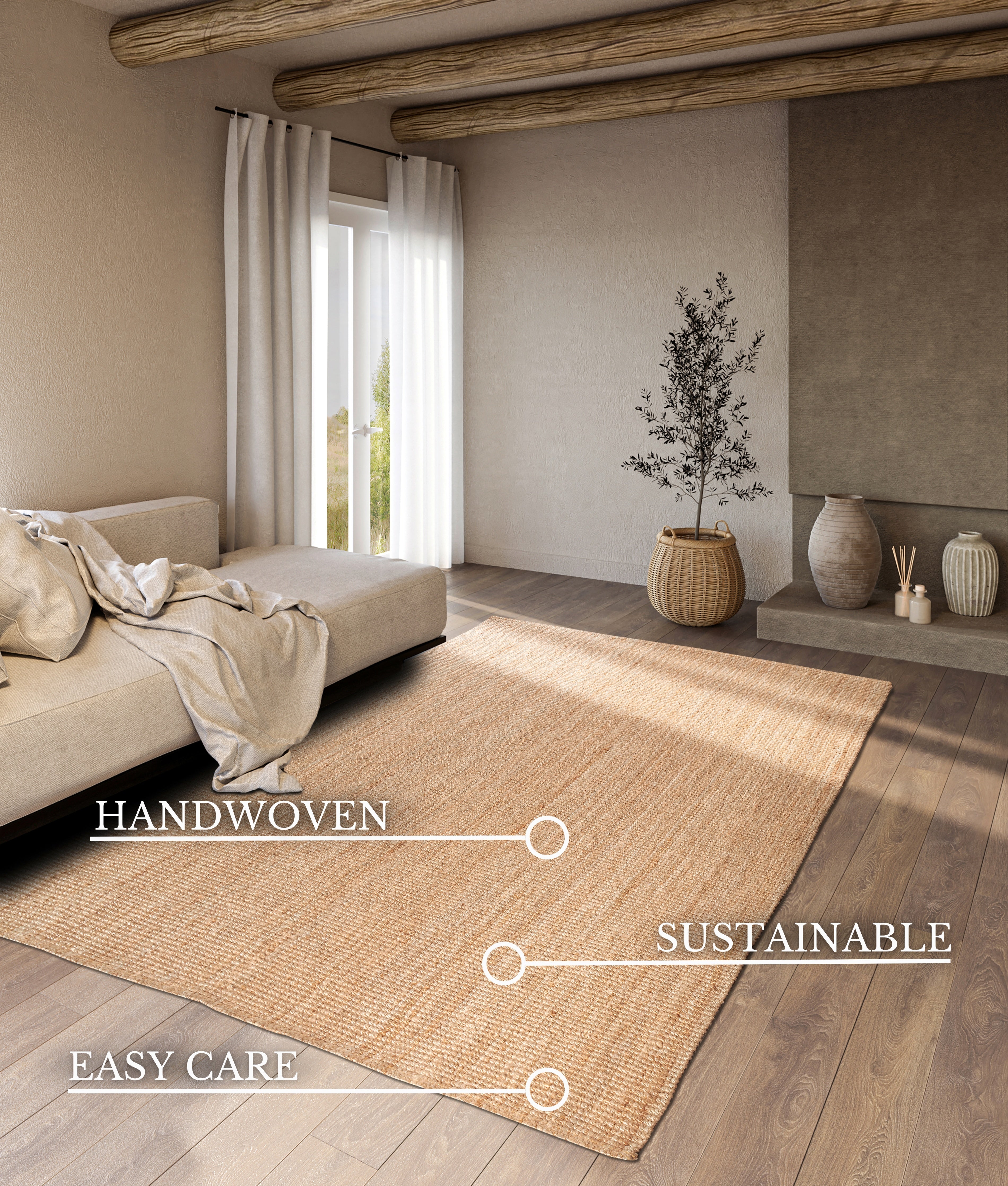 VILLEROY & BOCH 106067, JUTE TÆPPE ROSALIE NATURLIG GULD