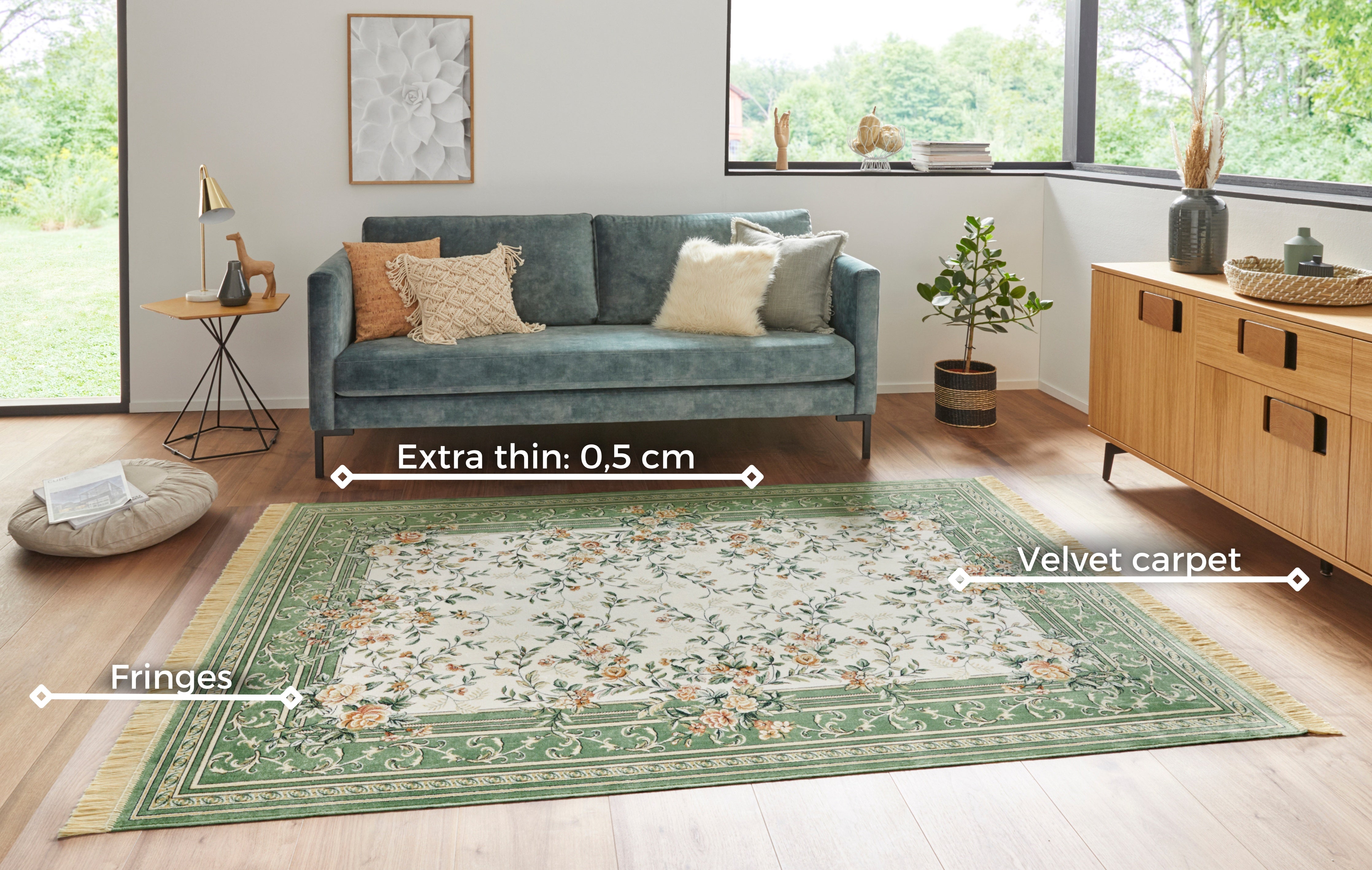 HANSE HOME NAVEH TÆPPE, CREME-GRØN 104369