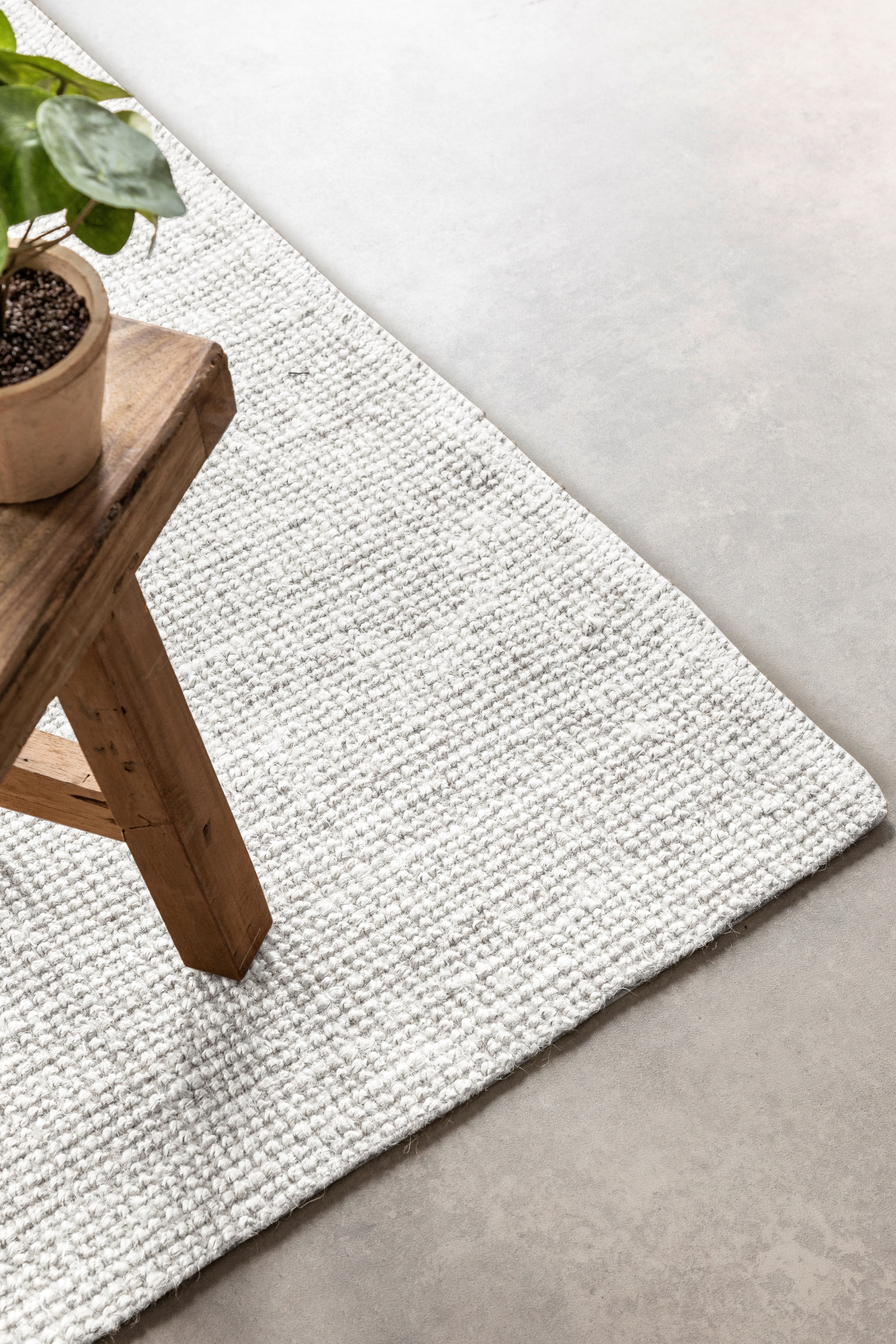 BOUCLE JUTE TÆPPE JAIPUR, HVID