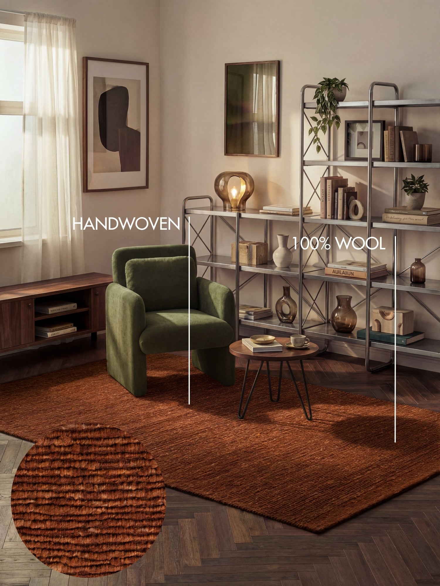 TED BAKER BEXLEY ULDTÆPPE, WOOLWICH BROWN