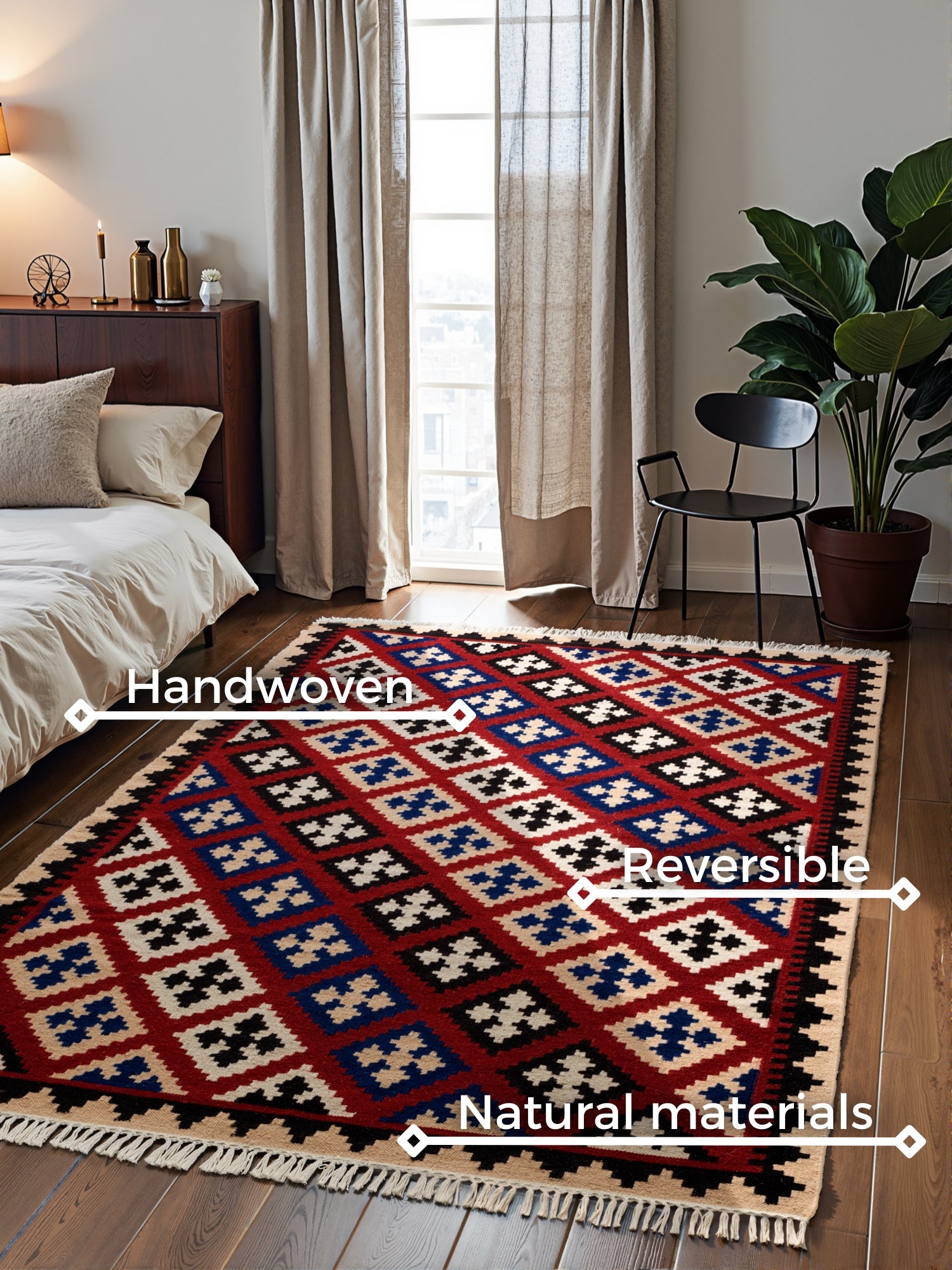 HANSE HOME KAMAL - AFGHANSK KELIM TÆPPE, 106241 CREME-MULTI