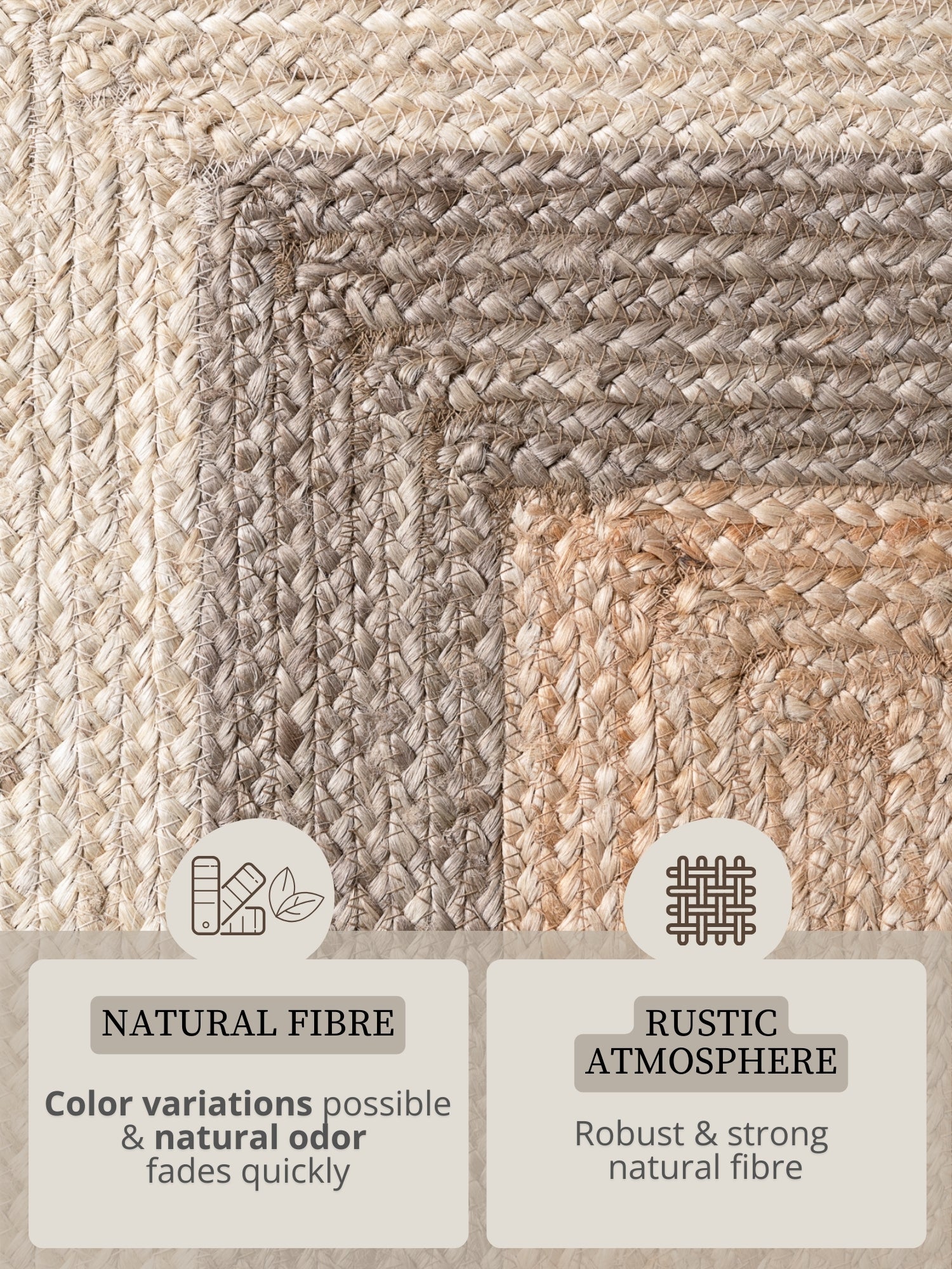 JUNO JUTE TÆPPE FUSION, NATUR GYLDEN MULTI