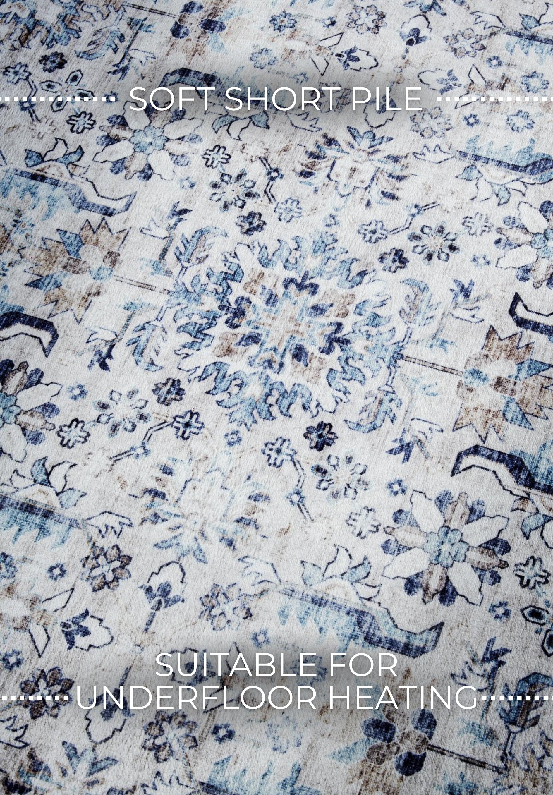 IMAGINATION TÆPPE CREME BLÅ - 106042