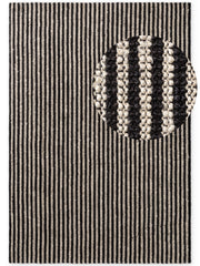 ELLE DECORATION HARVEST JUTE TÆPPE EBONY, NATUR-ELFENBEN-SORT