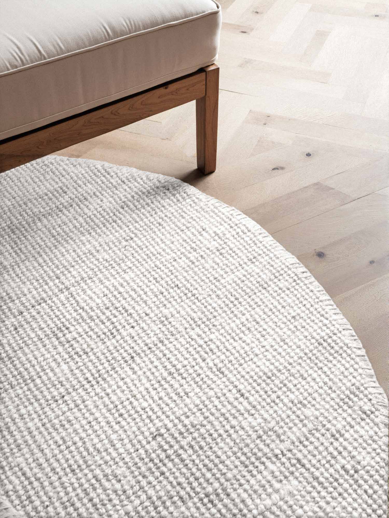 BOUCLE JUTE TÆPPE JAIPUR, HVID