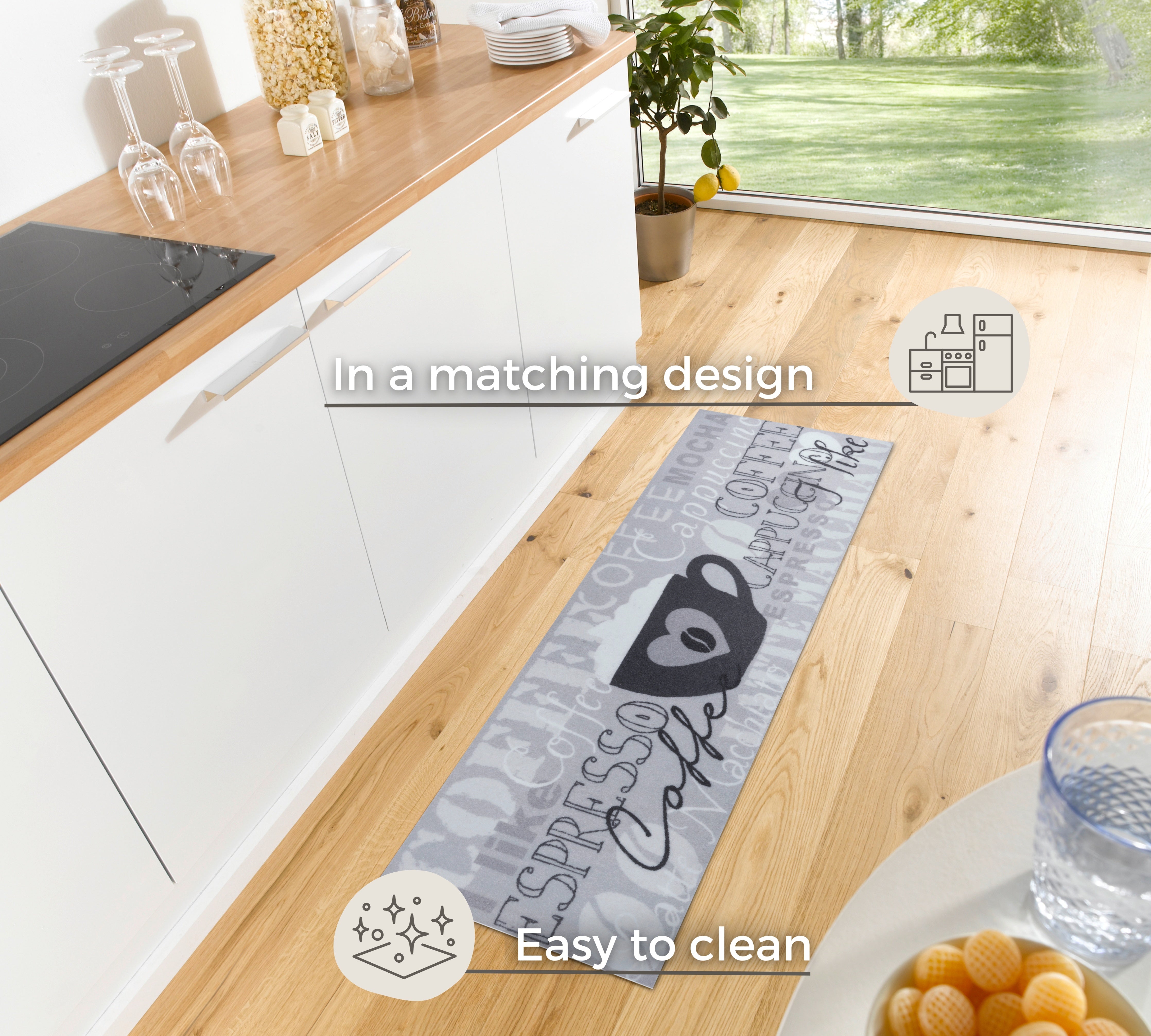 HANSE HOME COOK&CLEAN ESPRESSO KØKKENTÆPPE 105729, STR. 50x150 CM