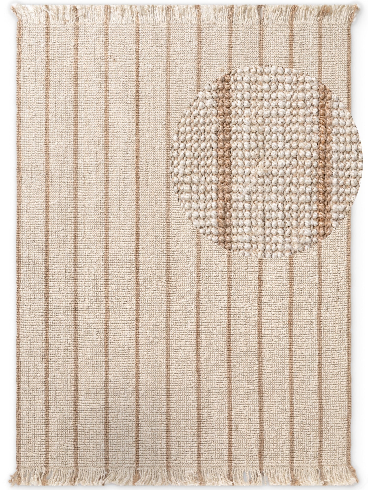ELLE DECORATION HARVEST JUTE TÆPPE SIERRA, NATUR-ELFENBEN-GULD