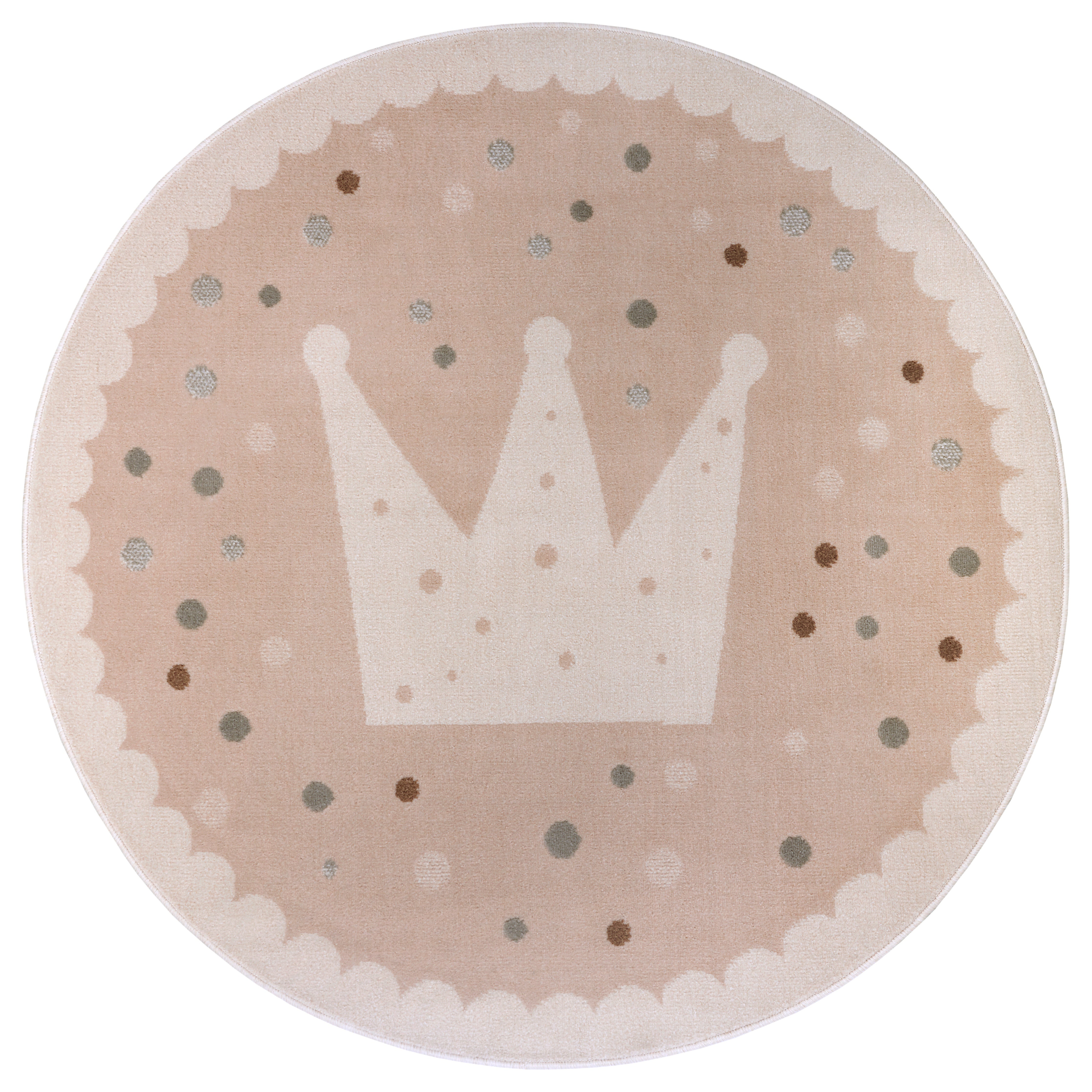 EVENTYR BØRNETÆPPE KRONE, CREMEFARVET-BEIGE 105971
