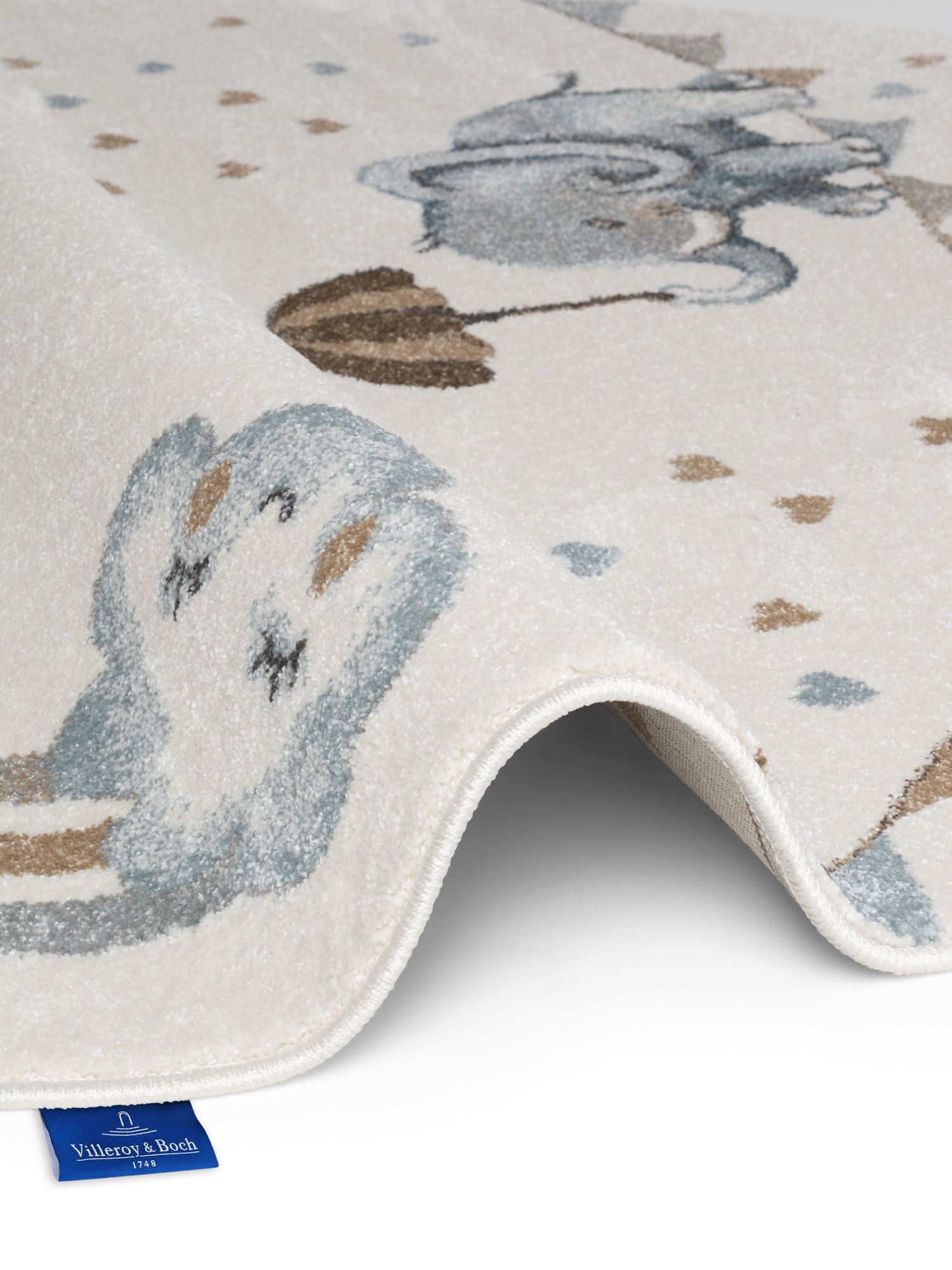 VILLEROY & BOCH BOHO KIDS BØRNETÆPPE RUNDT - ELEFANT REGNBUE, CREME MULTI 106304