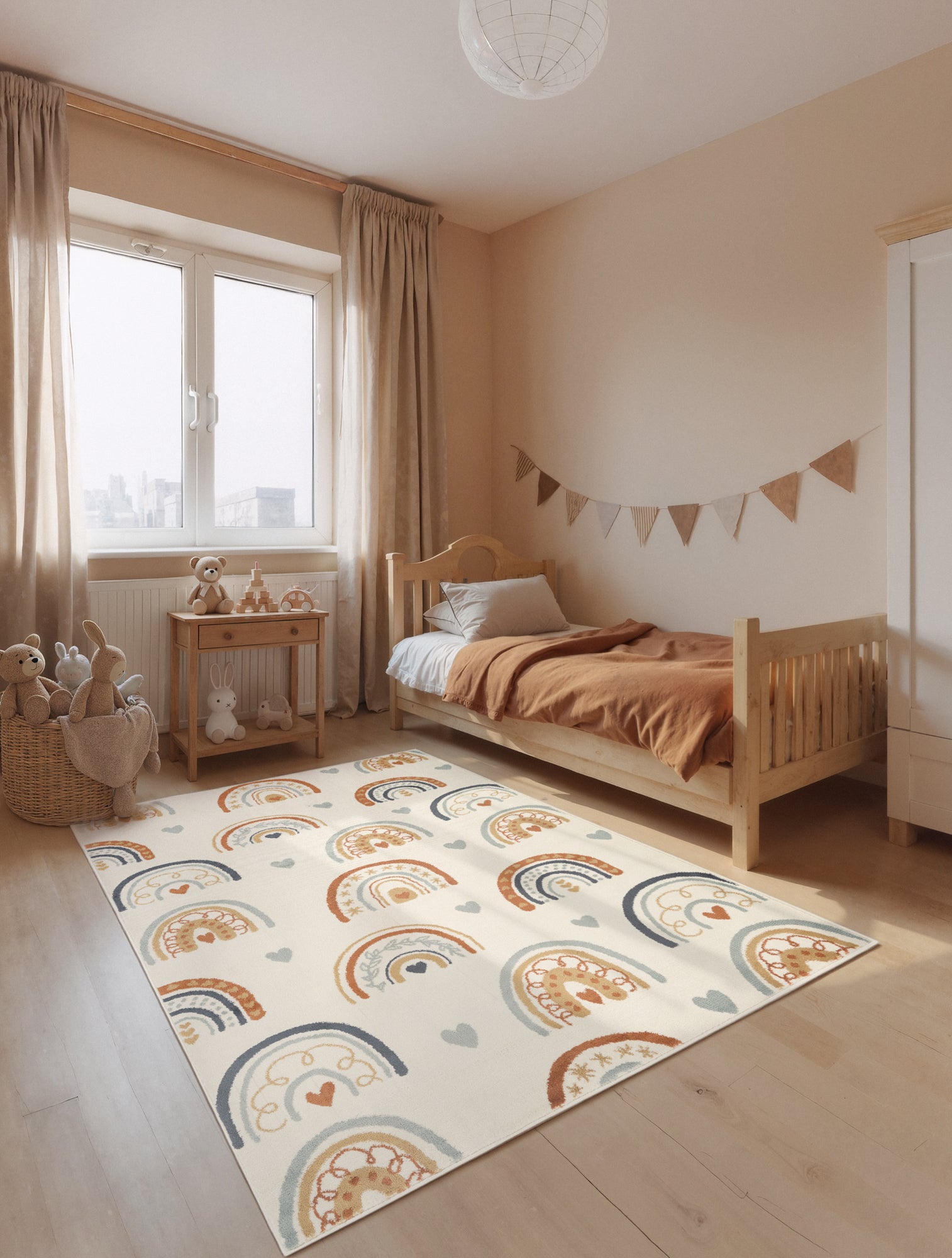 EVENTYR BØRNETÆPPE BOWIE, CREME MULTI