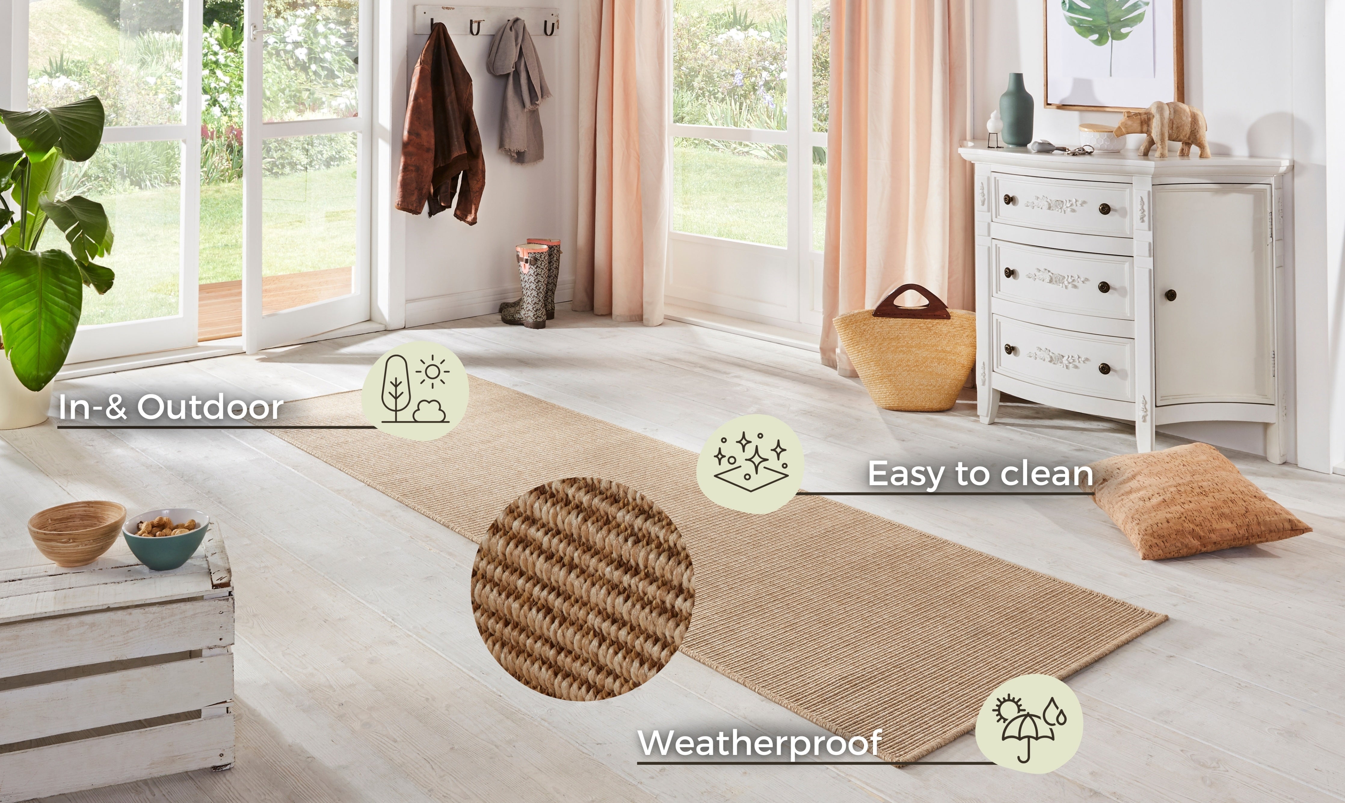 HANSE HOME TÆPPELØBER NATURE, NATUR BEIGE 103532
