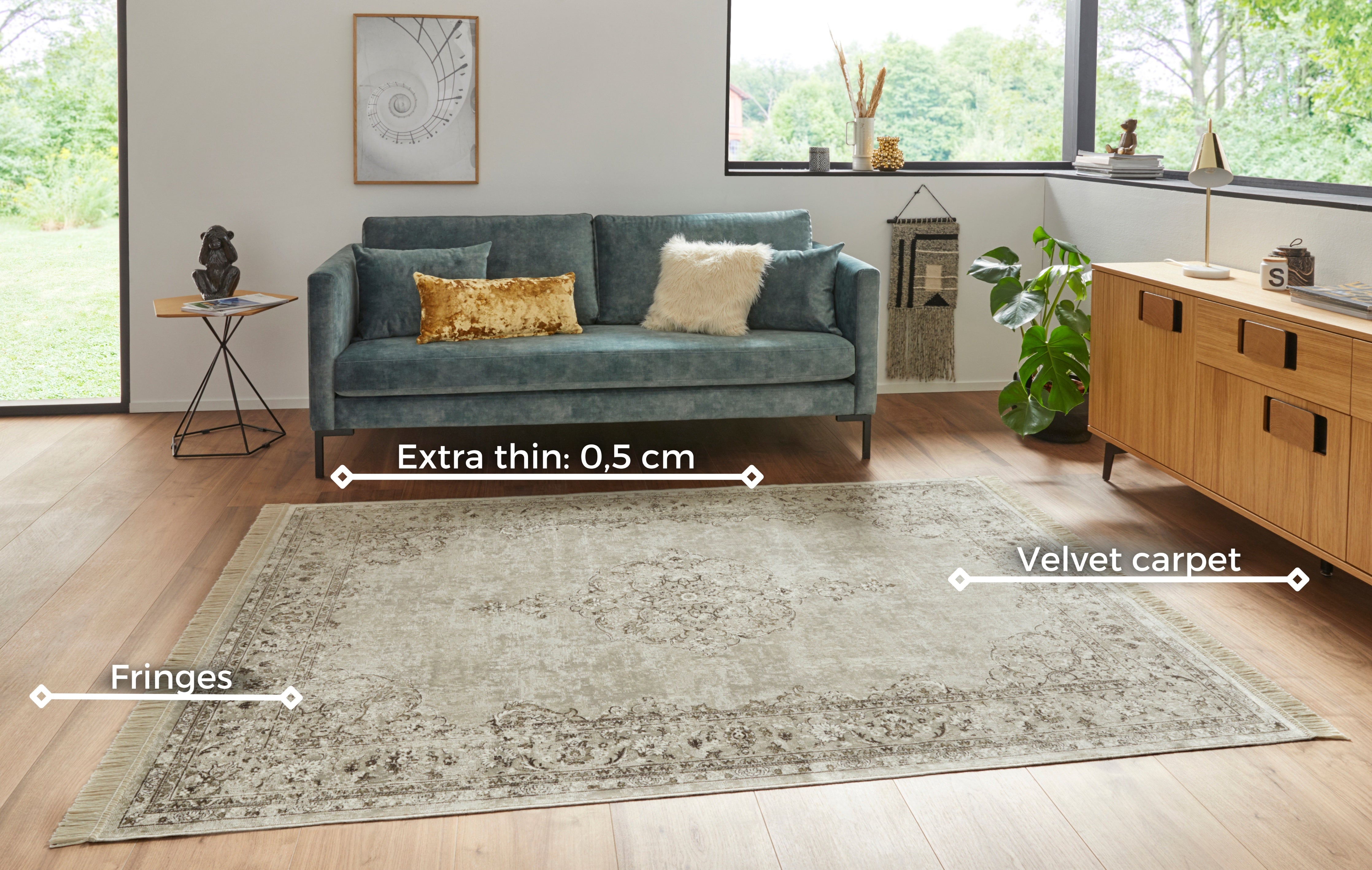 HANSE HOME NAVEH TÆPPE, GRÅ-CREME 104382