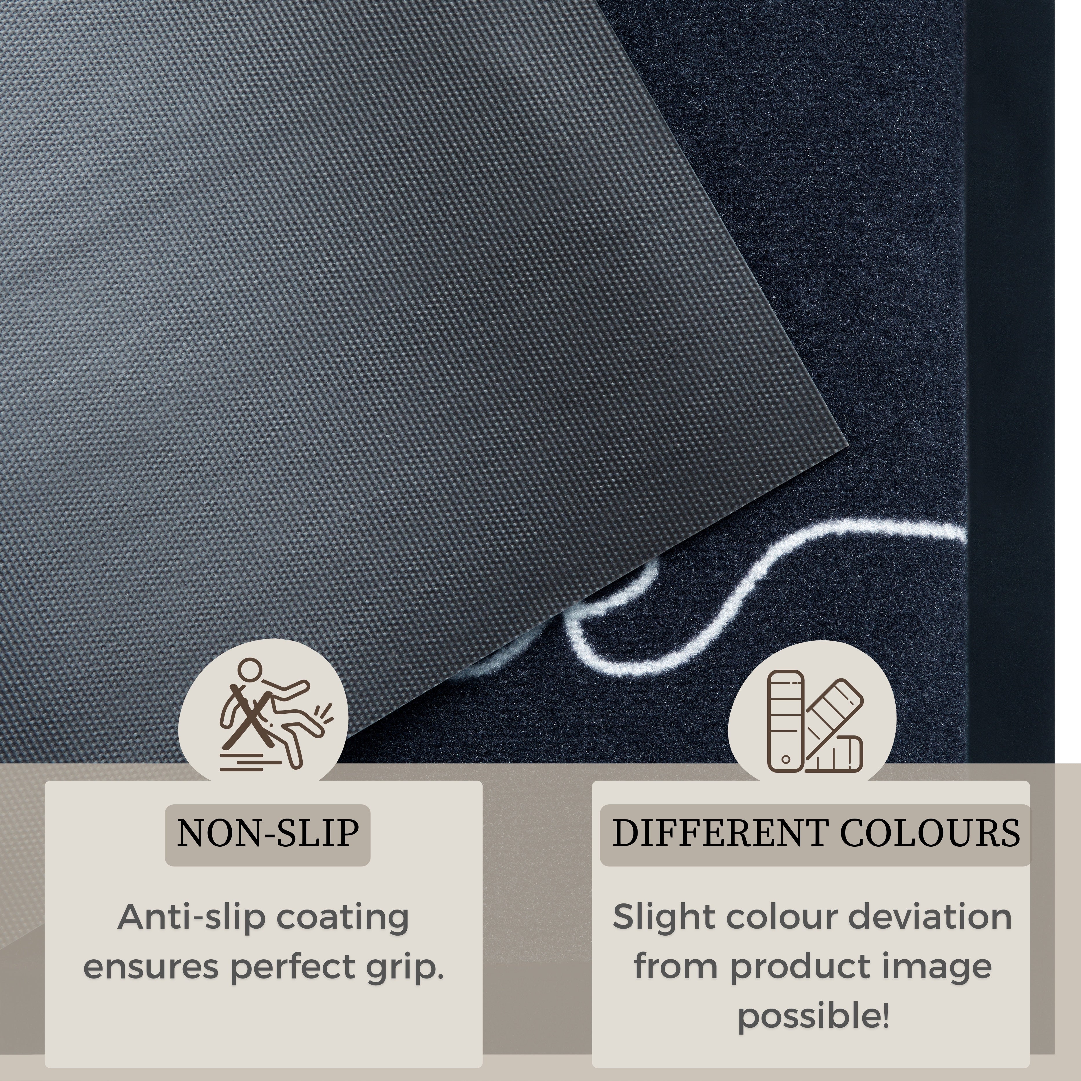 PRINTY MÅTTE, ANTRACIT-CREME 104512
