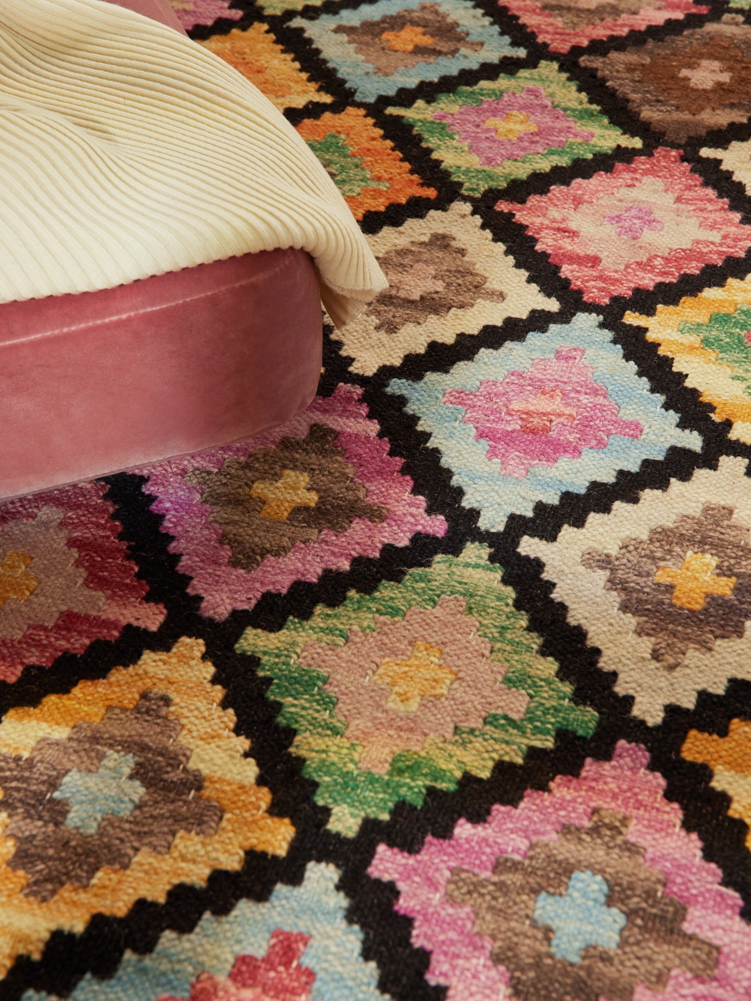 HANSE HOME KAMAL - AFGHANSK KELIM TÆPPE, 106239 SORT-MULTI