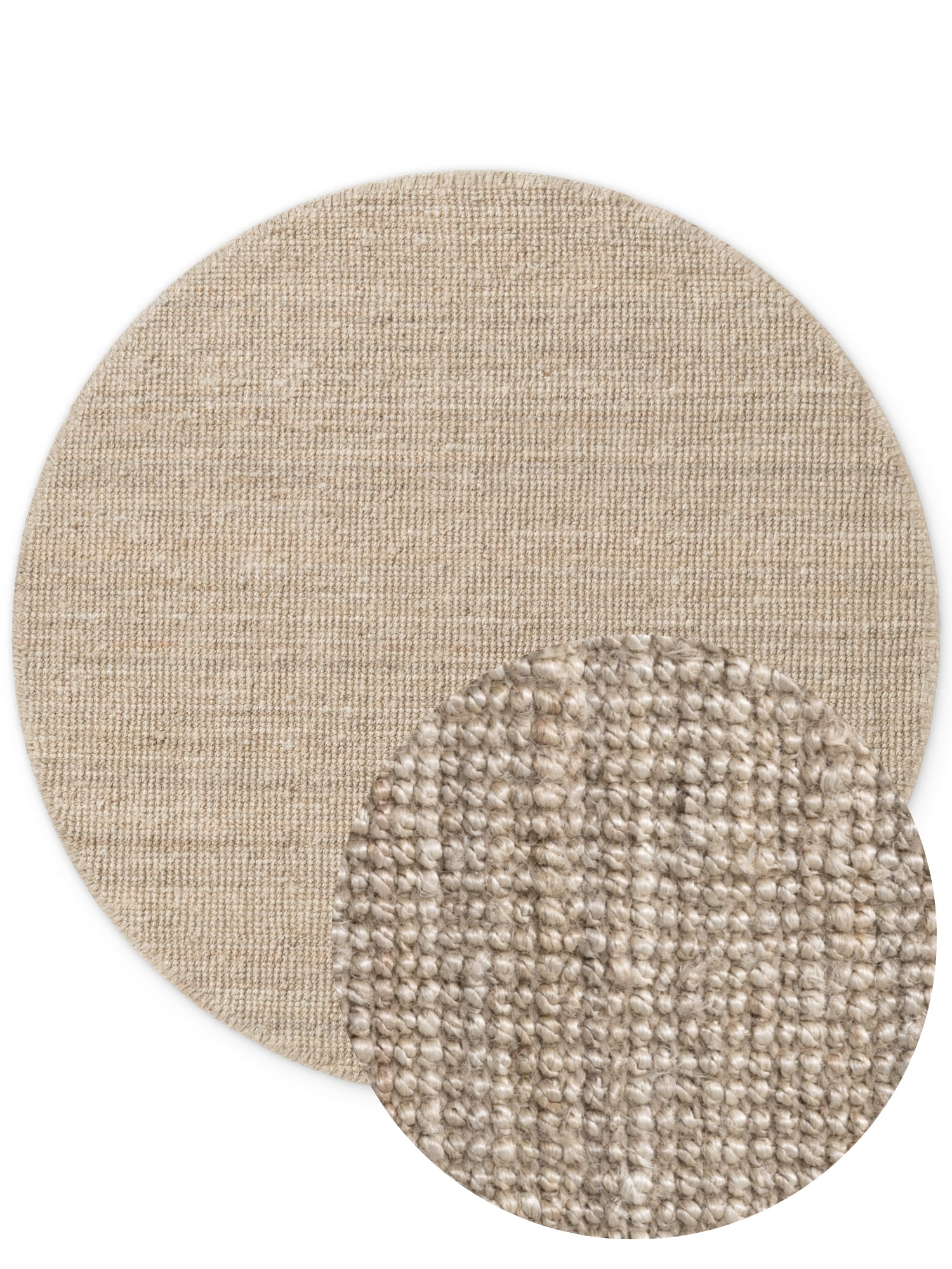 JANA RUNDT JUTE TÆPPE, 105973 NATUR-IVORY