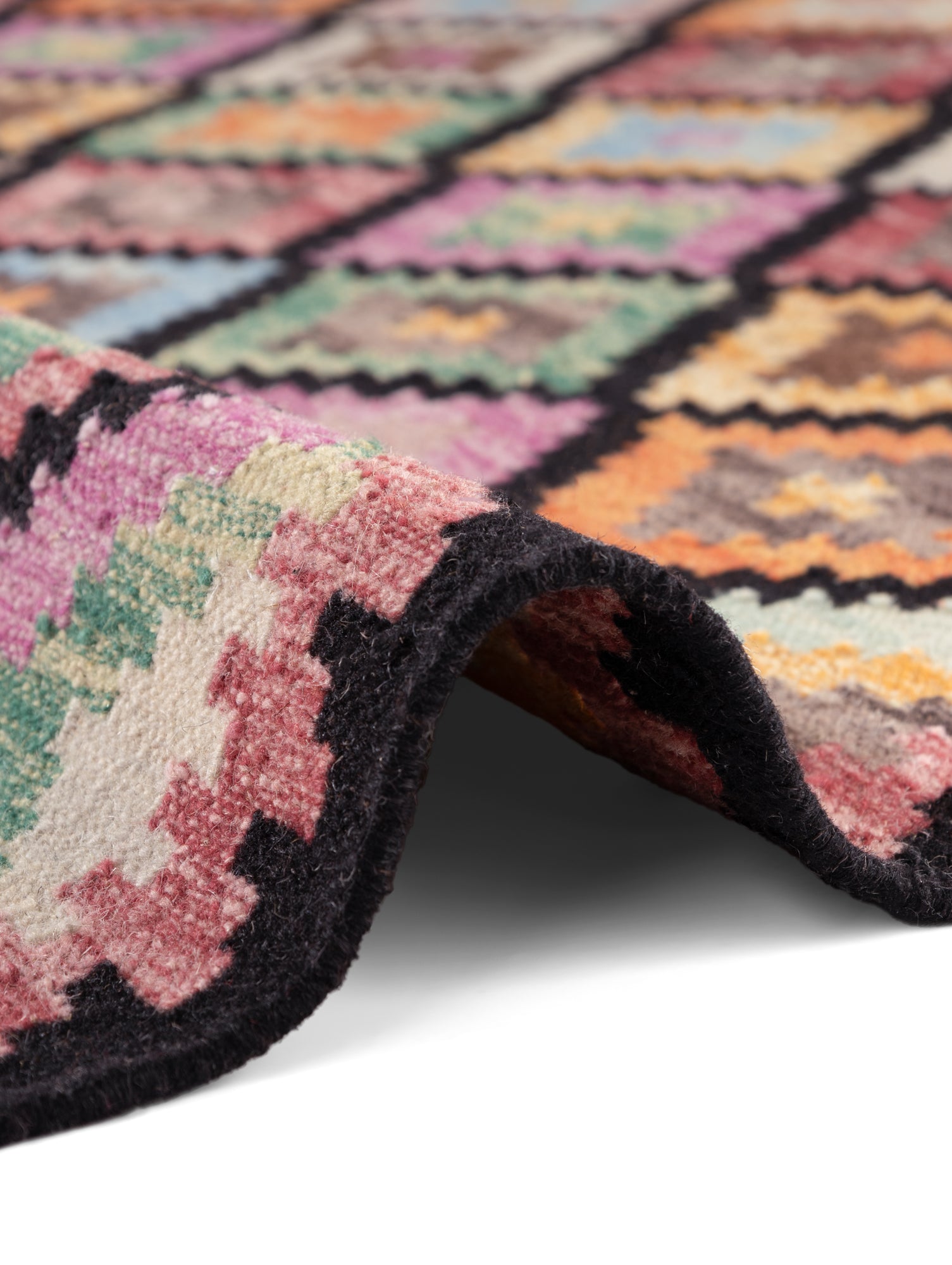 HANSE HOME KAMAL - AFGHANSK KELIM TÆPPE, 106239 SORT-MULTI