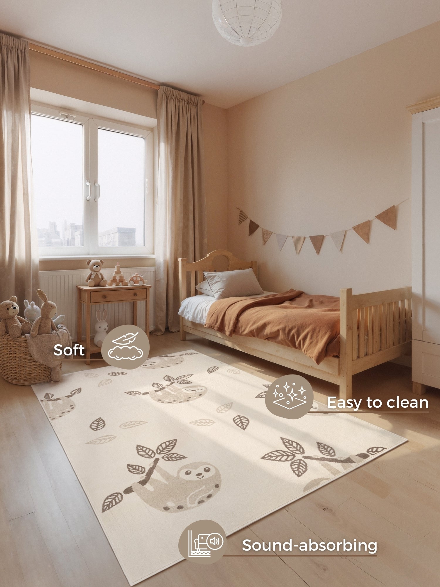EVENTYR BØRNETÆPPE RELAXIO, CREME MULTI