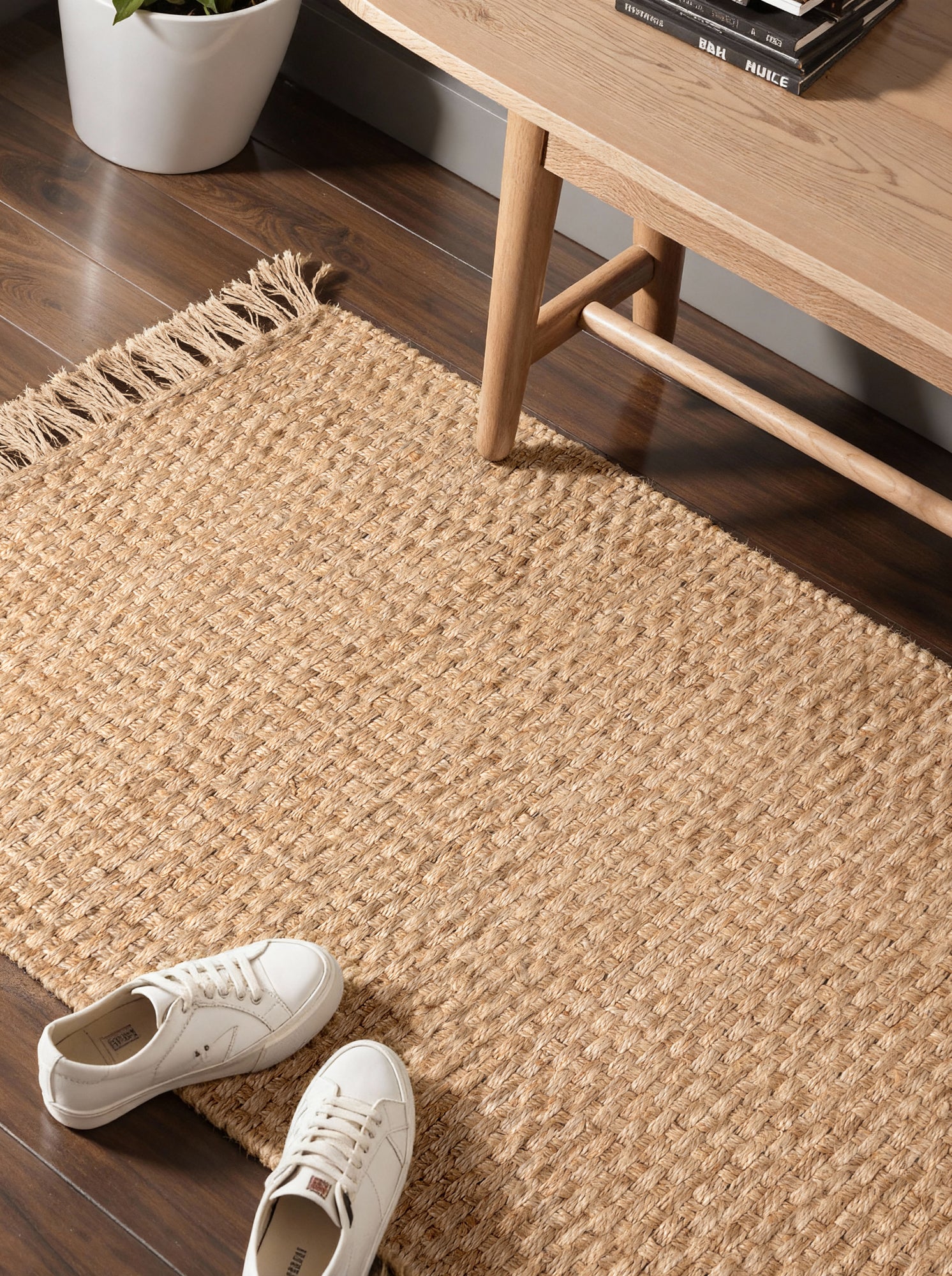 HANDLOOM JUTE TÆPPE FJORD, NATURLIG GYLDEN