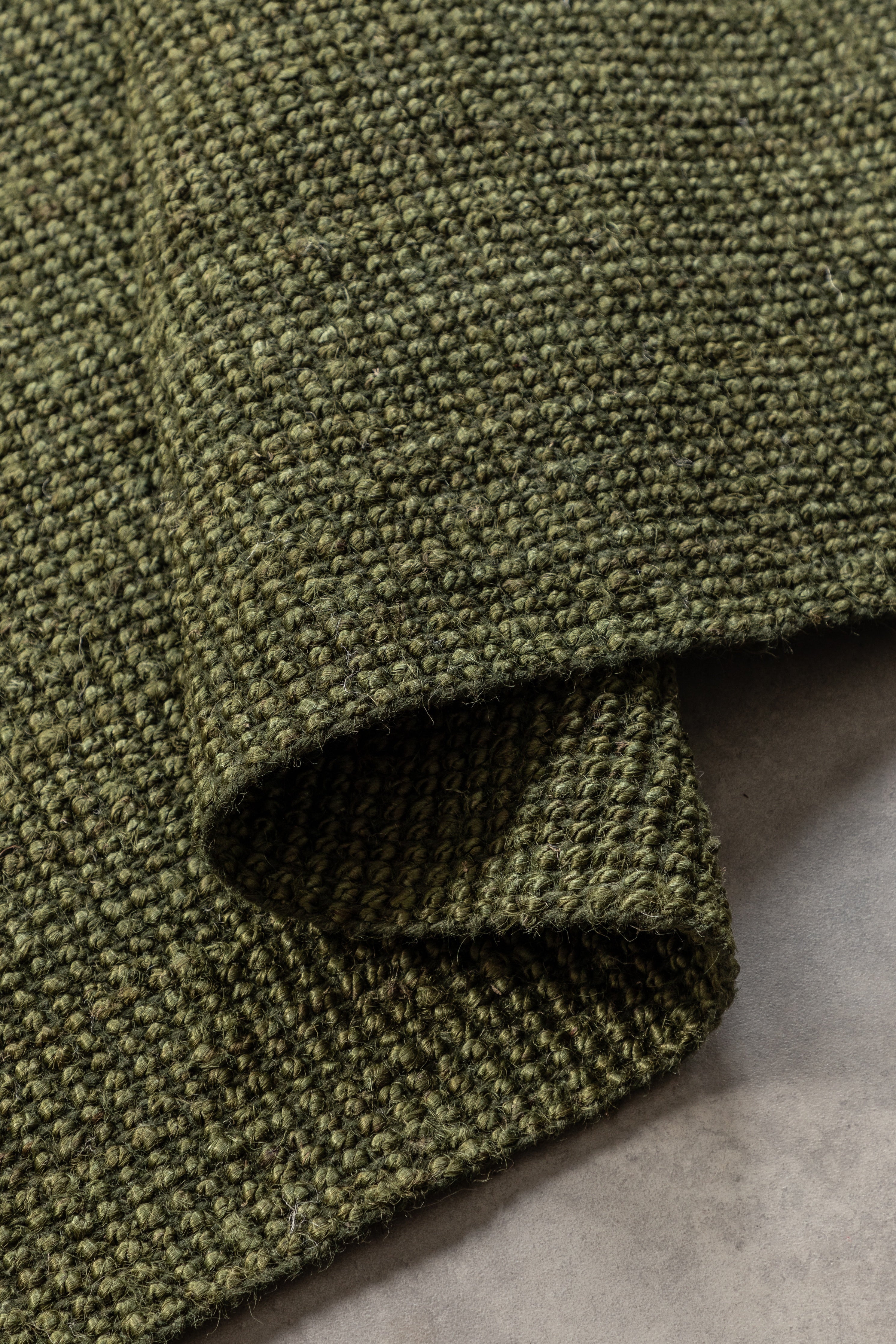 BOUCLE JUTE TÆPPE, JUNGLE GRØN - 105977